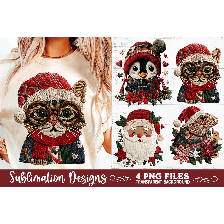 Preppy Rustic Christmas Patchwork Sublimation Designs (7) 7