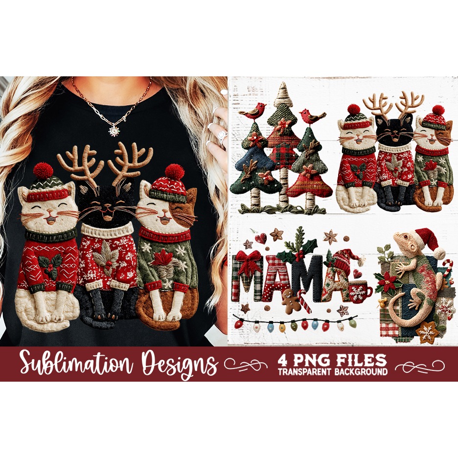 Preppy Rustic Christmas Patchwork Sublimation Designs (8) 8