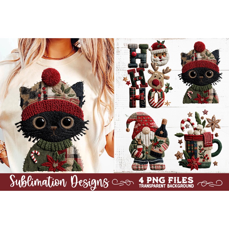 Preppy Rustic Christmas Patchwork Sublimation Designs (9) 2