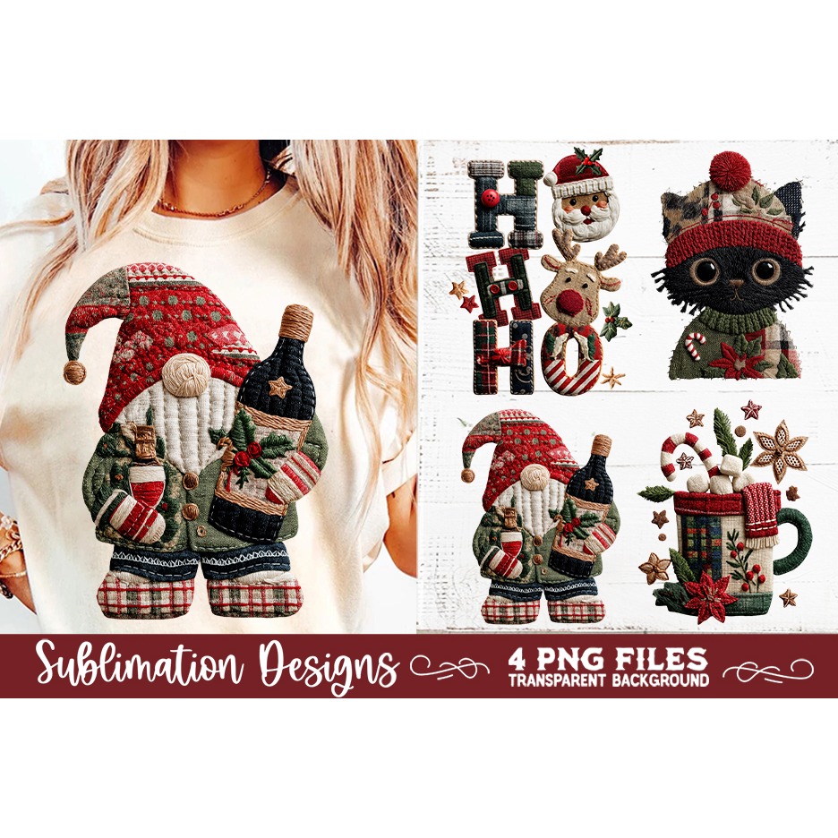 Preppy Rustic Christmas Patchwork Sublimation Designs (9) 4