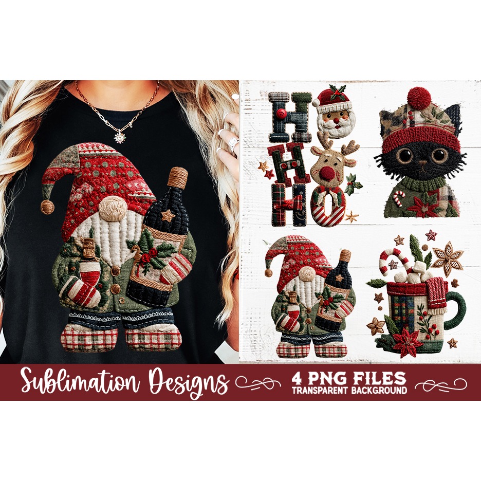 Preppy Rustic Christmas Patchwork Sublimation Designs (9) 5