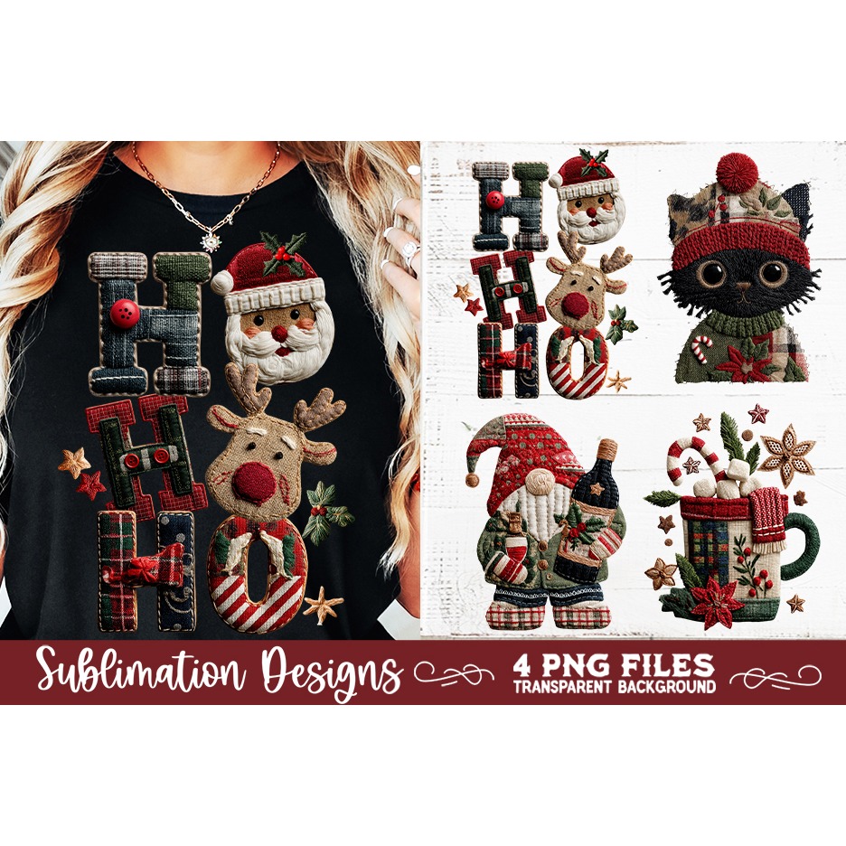 Preppy Rustic Christmas Patchwork Sublimation Designs (9) 6