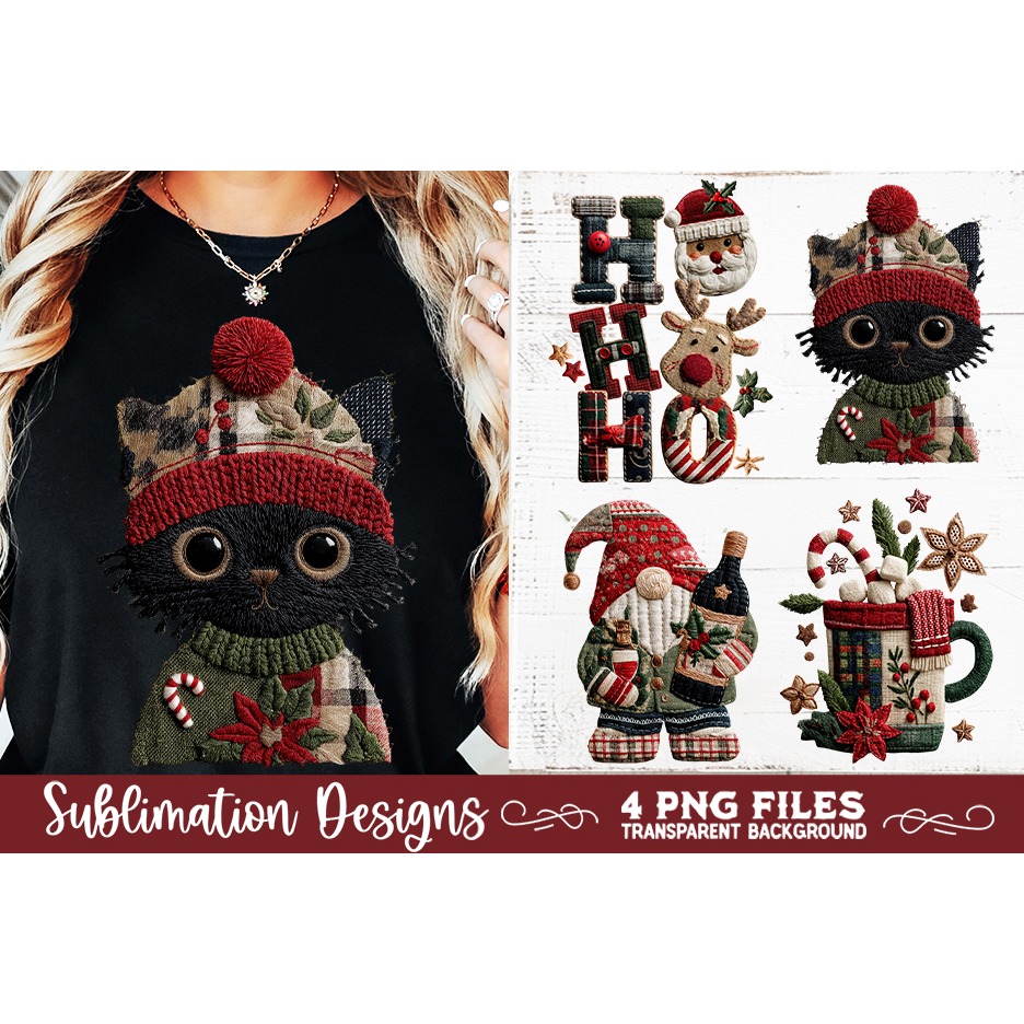 Preppy Rustic Christmas Patchwork Sublimation Designs (9) 8