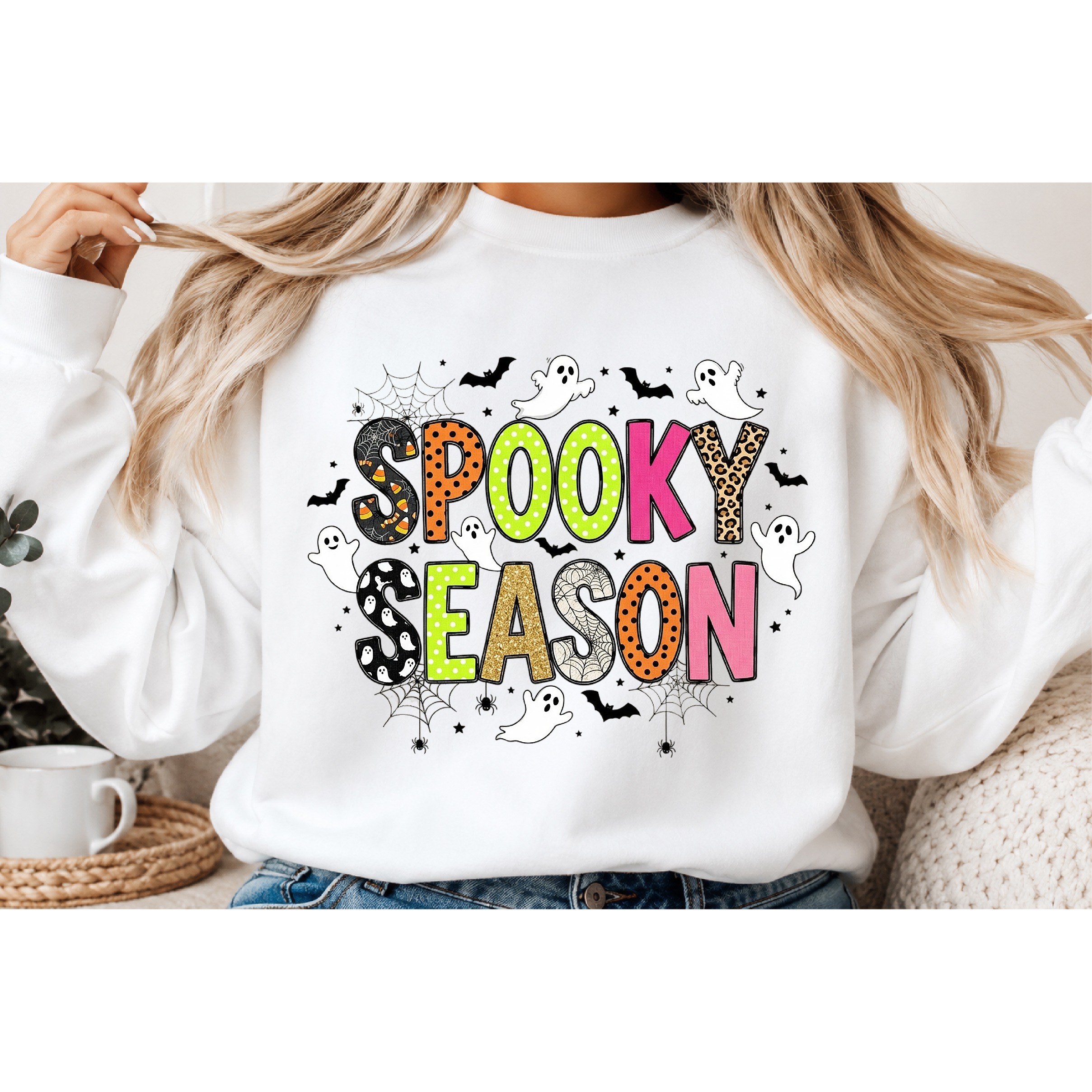 Preppy Spooky Season Png, Halloween Ghost Png 2