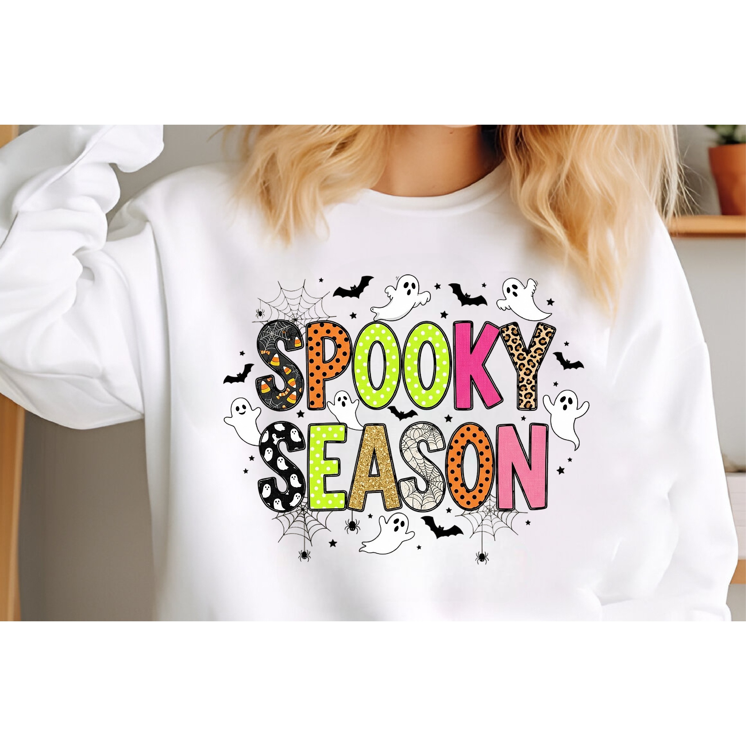 Preppy Spooky Season Png, Halloween Ghost Png 3