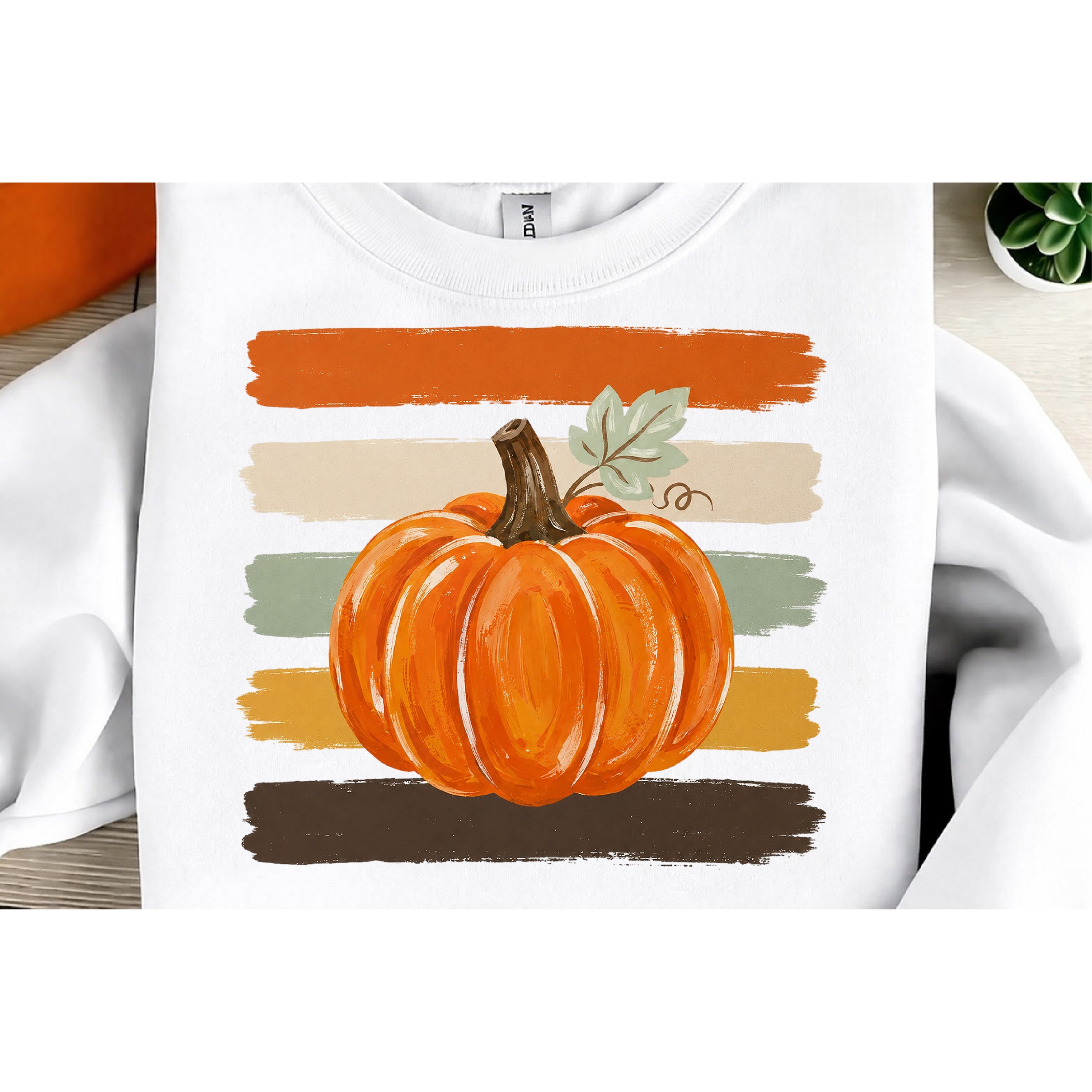 Preppy Striped Pumpkin PNG