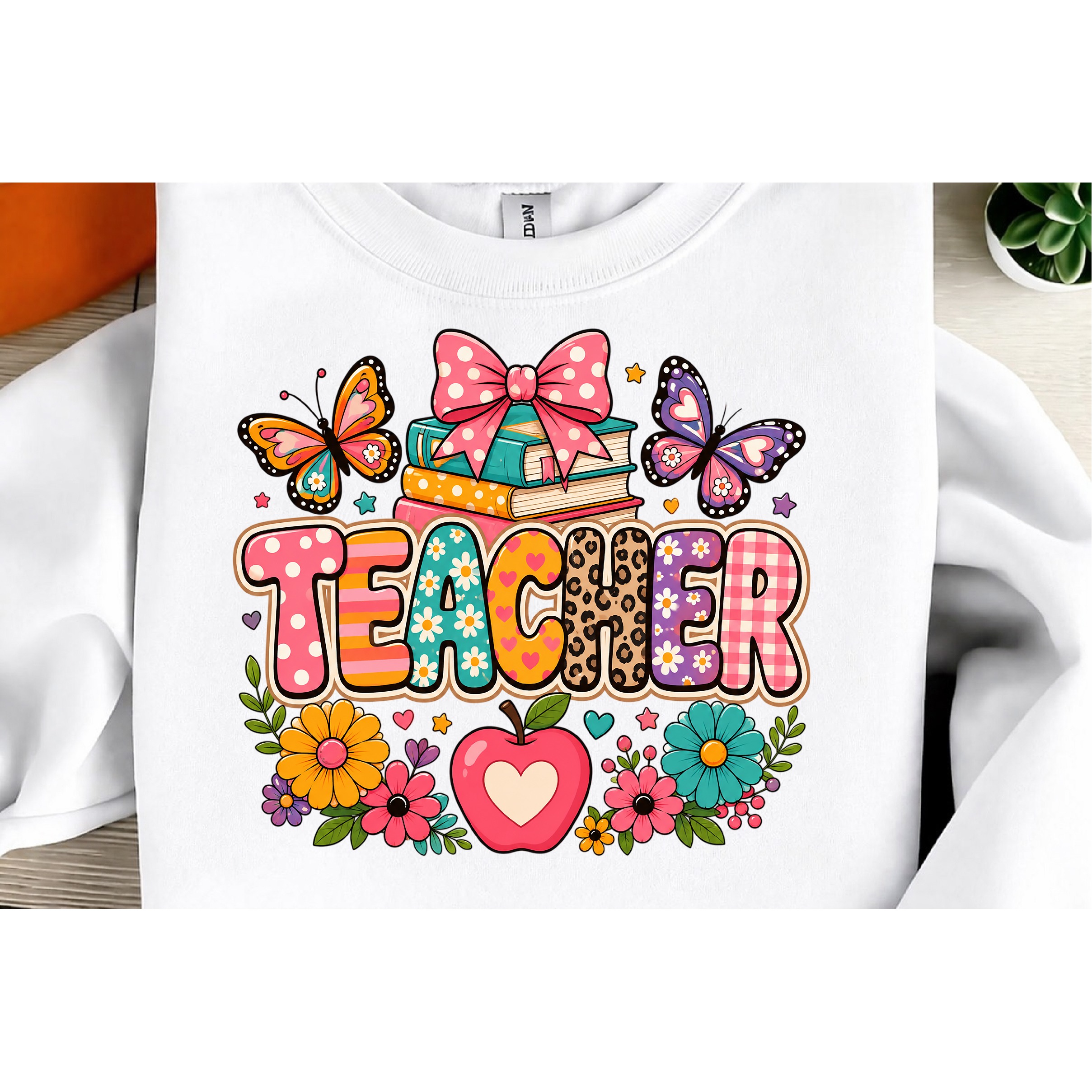 Preppy Teacher School Floral PNG