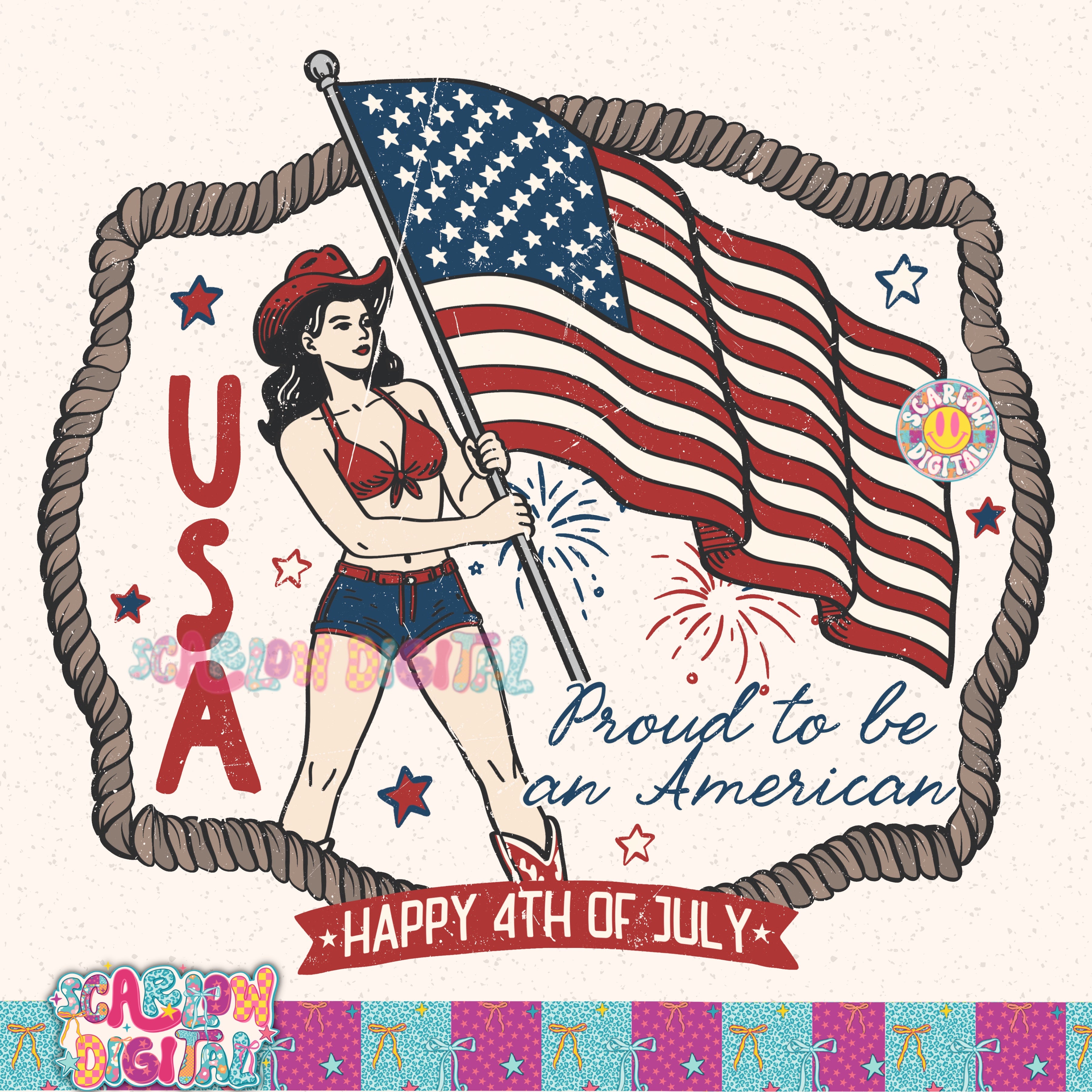Proud to Be an American PNG Digital Design
