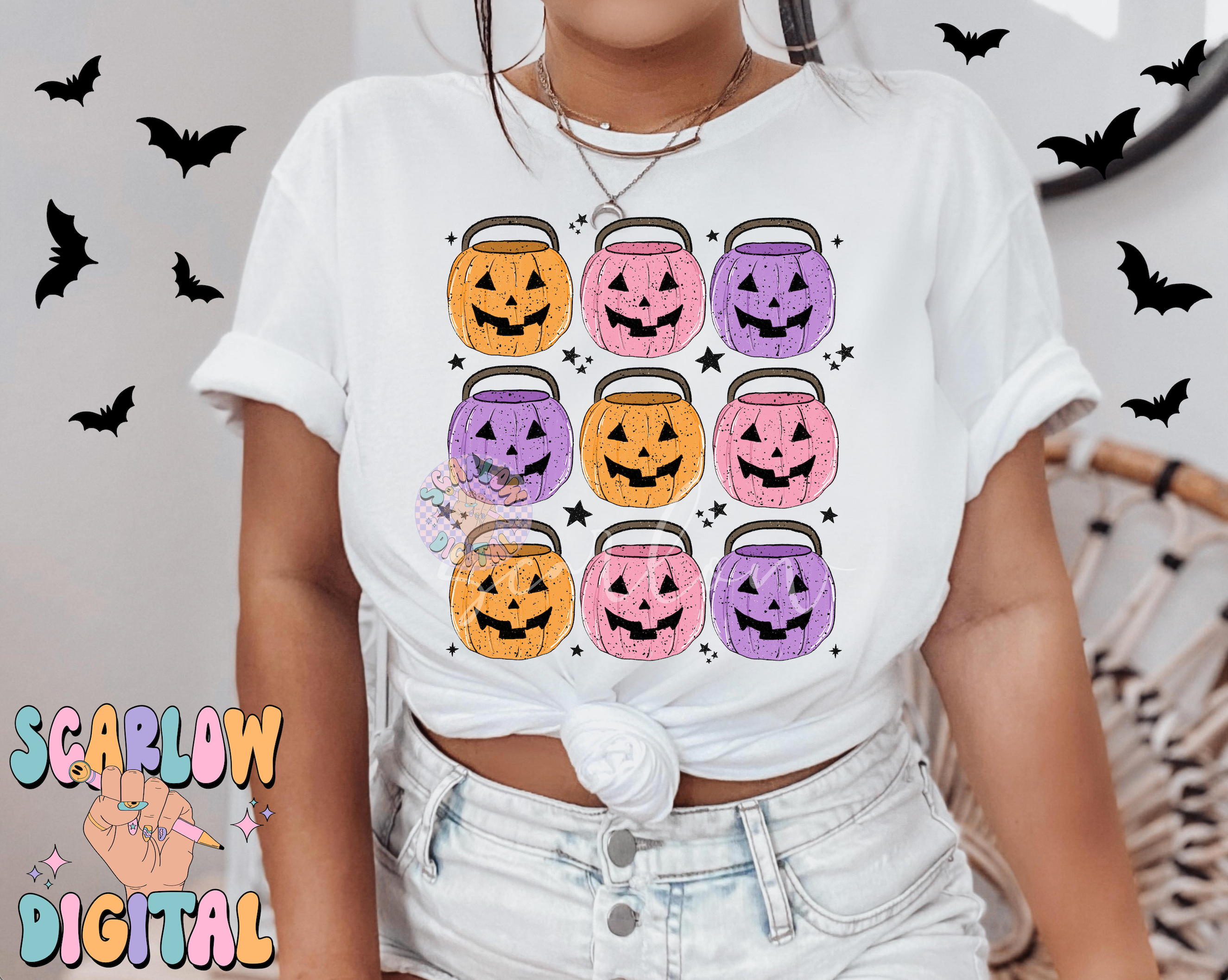 Pumpkin Buckets PNG Digital Design 5
