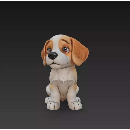 Puppy Dog 3D Model Basic - Low Poly Simple Low-poly 3D model Low-poly 3D model