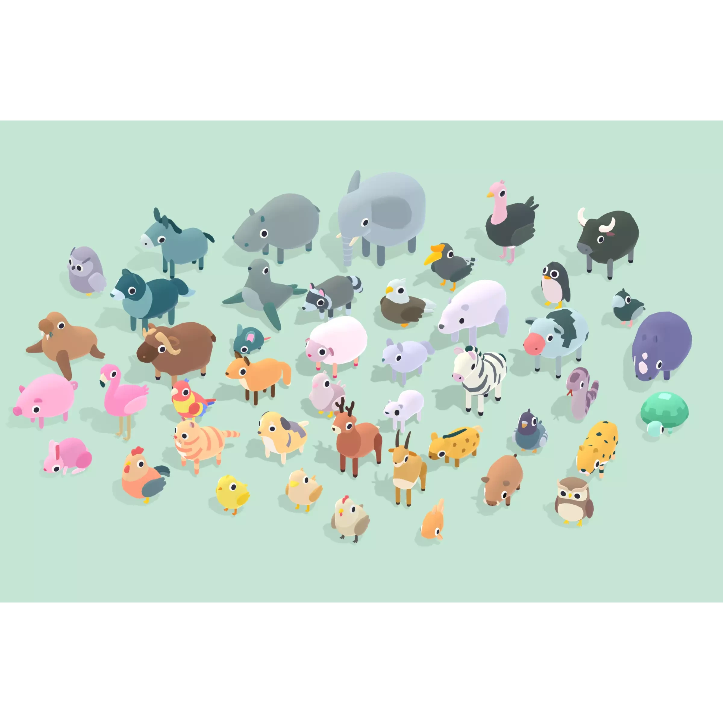Quirky Series - Animals Mega Pack Vol 1 Low-poly 3D model
