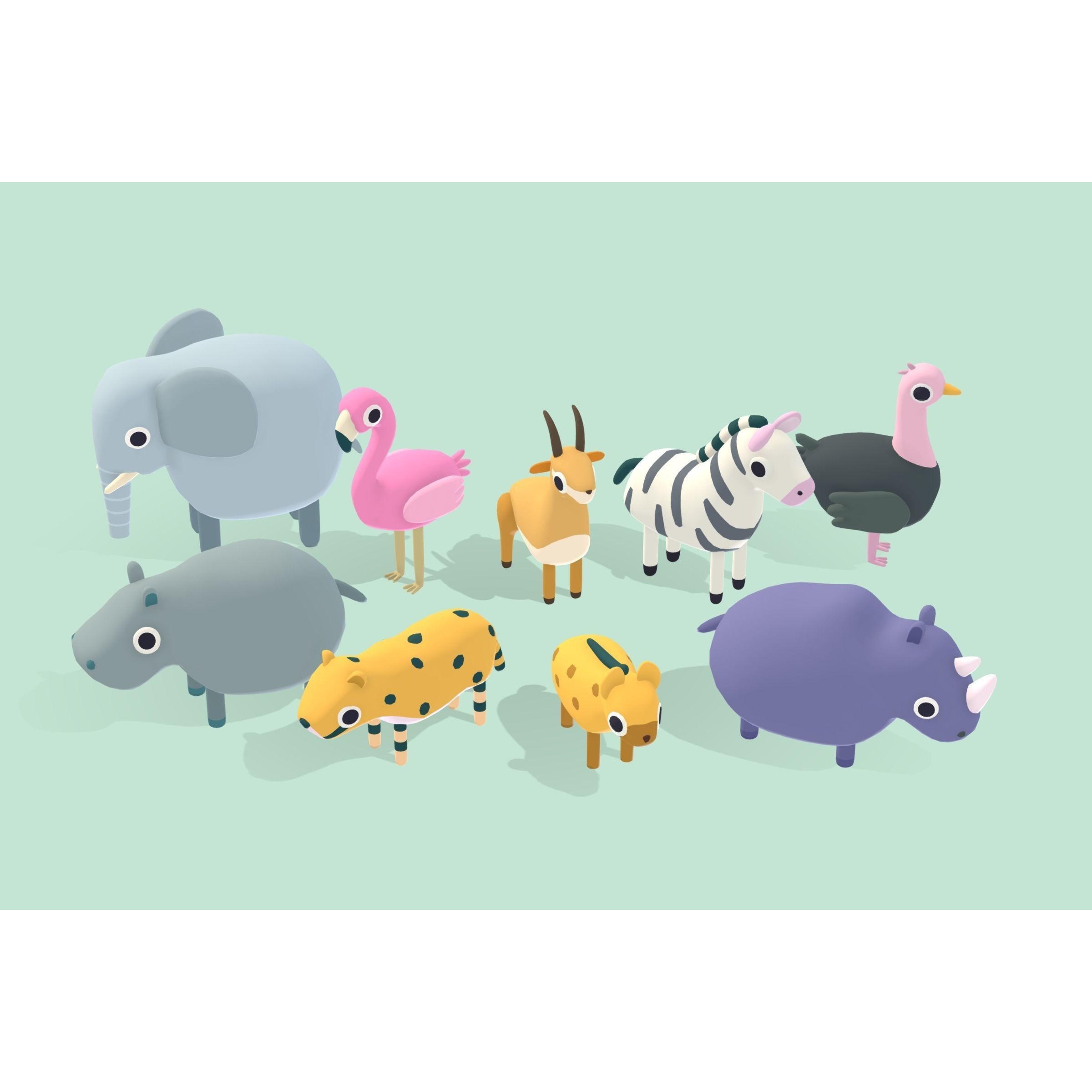 Quirky Series - Animals Mega Pack Vol 1 Low-poly 3D model 4