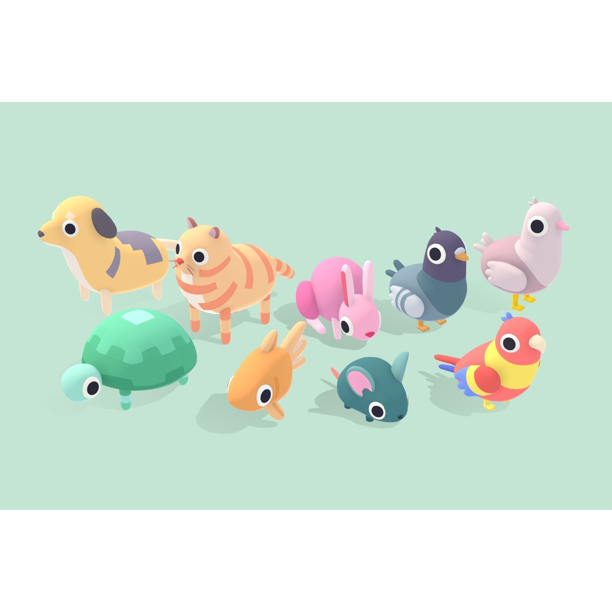 Quirky Series - Animals Mega Pack Vol 1 Low-poly 3D model 5