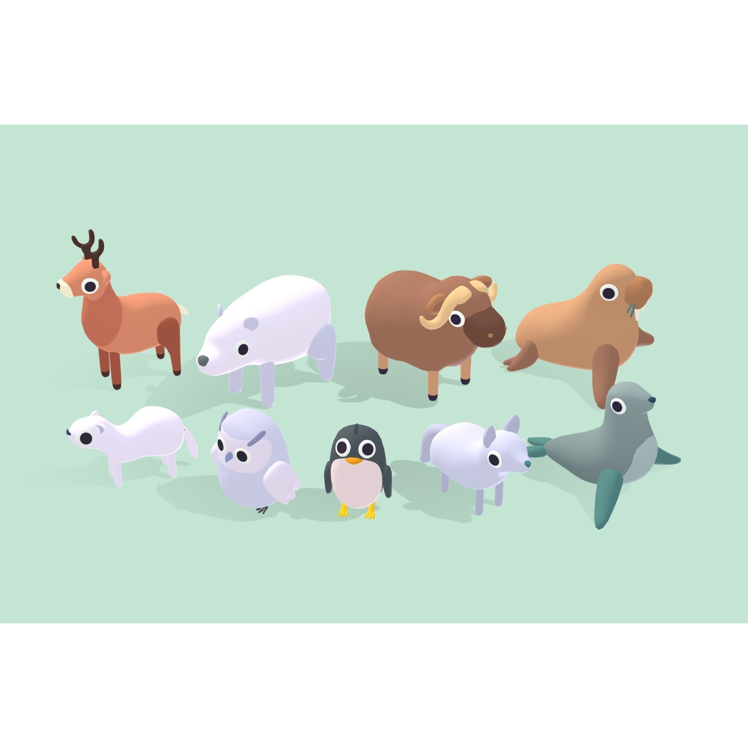 Quirky Series - Animals Mega Pack Vol 1 Low-poly 3D model 6