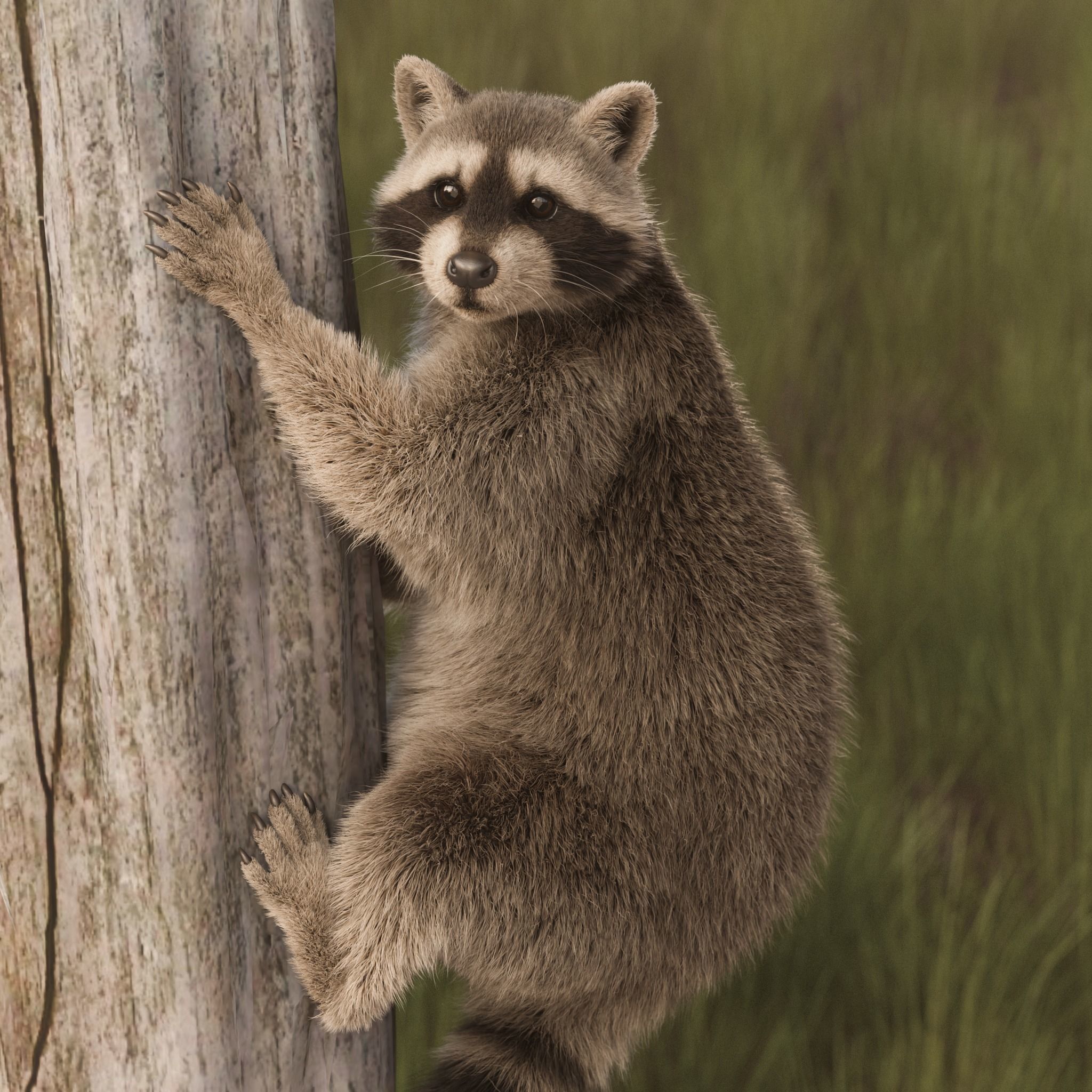 Raccoon Rigged Animated 3D model 2