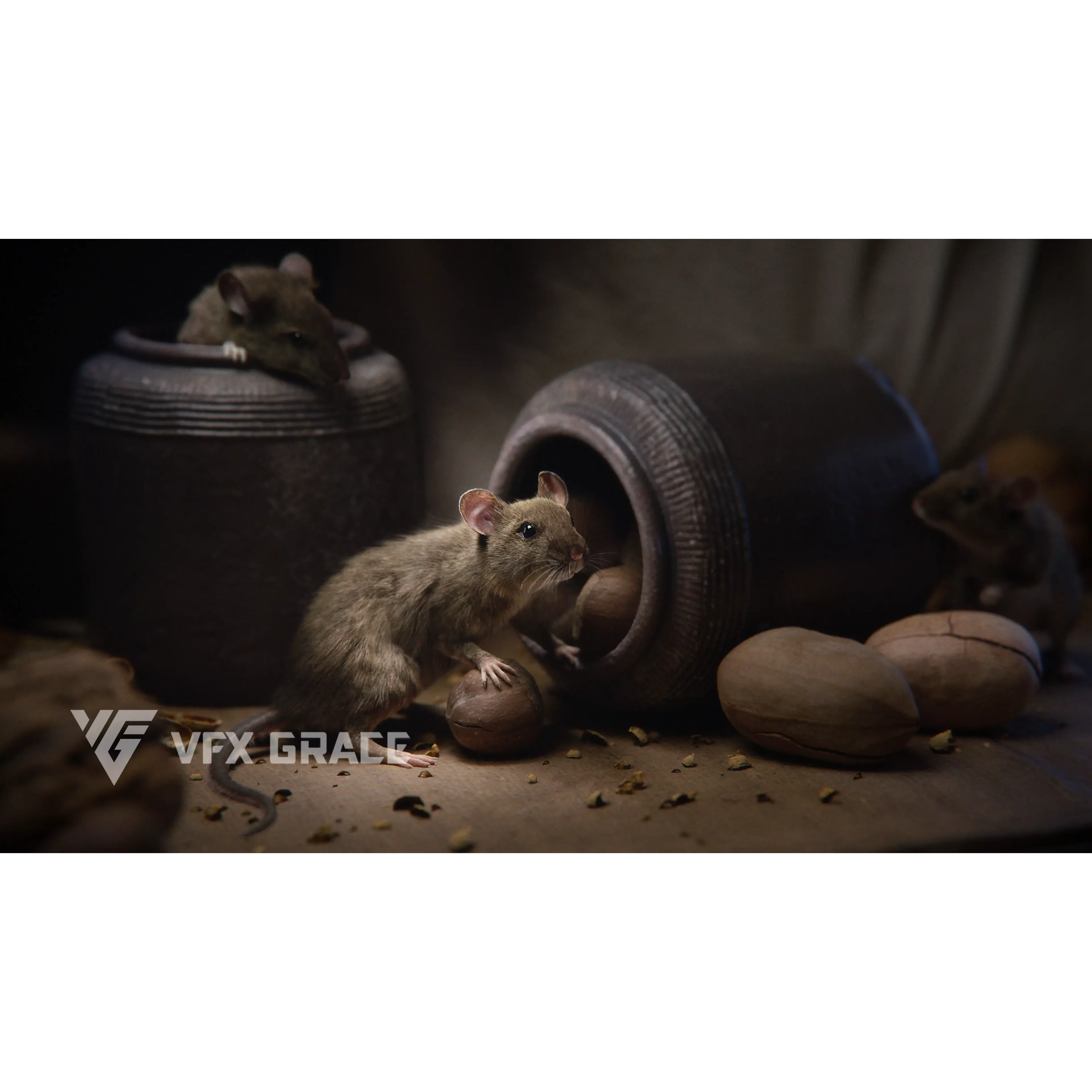 Rat Mouse Animated VFX Grace 3D model
