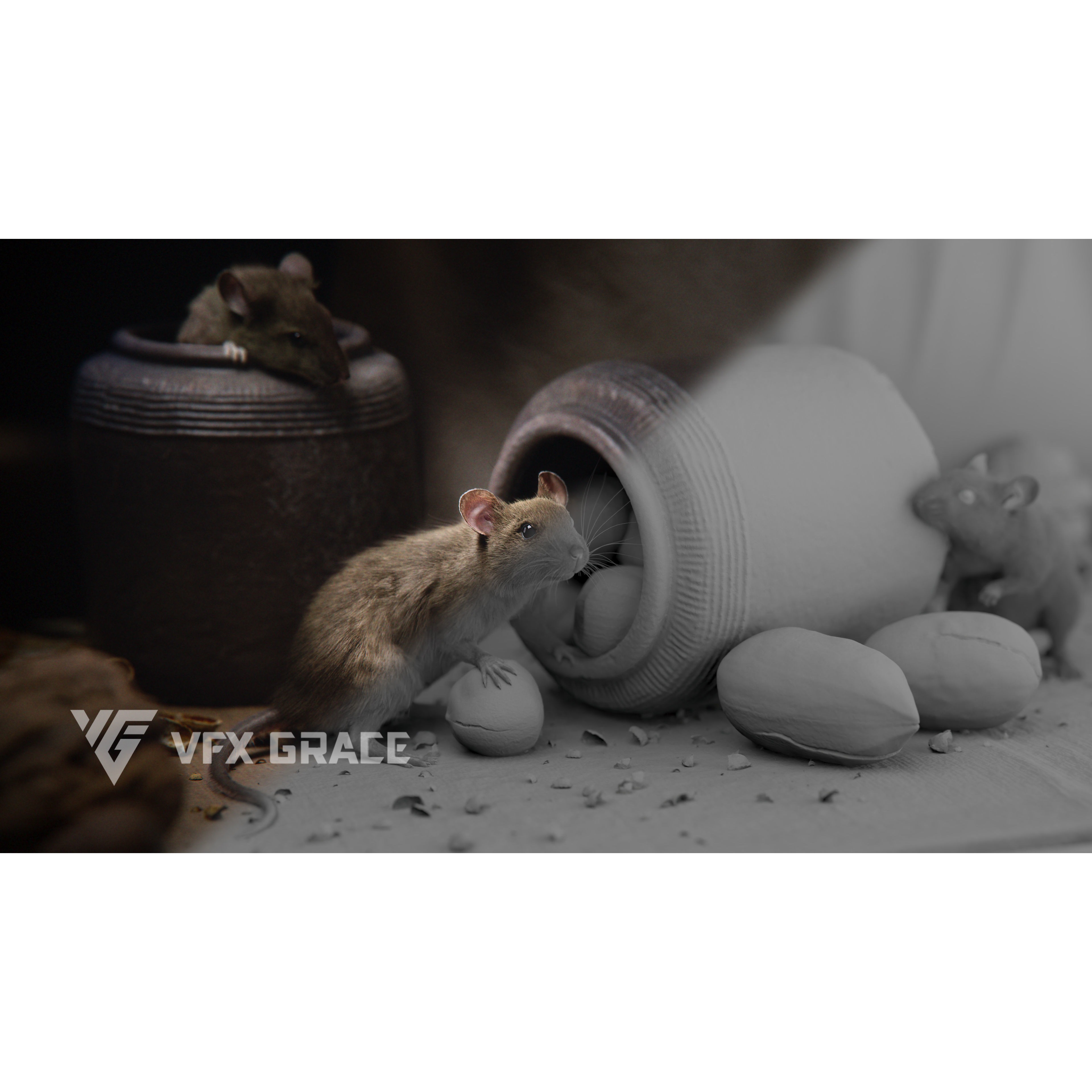 Rat Mouse Animated VFX Grace 3D model 2