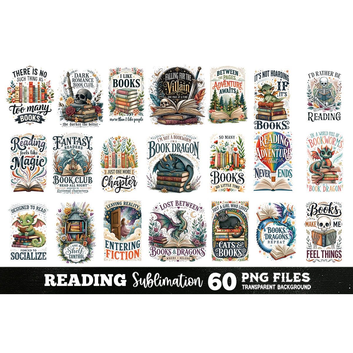 Reading Sublimation Bundle 60 Designs PNG 2