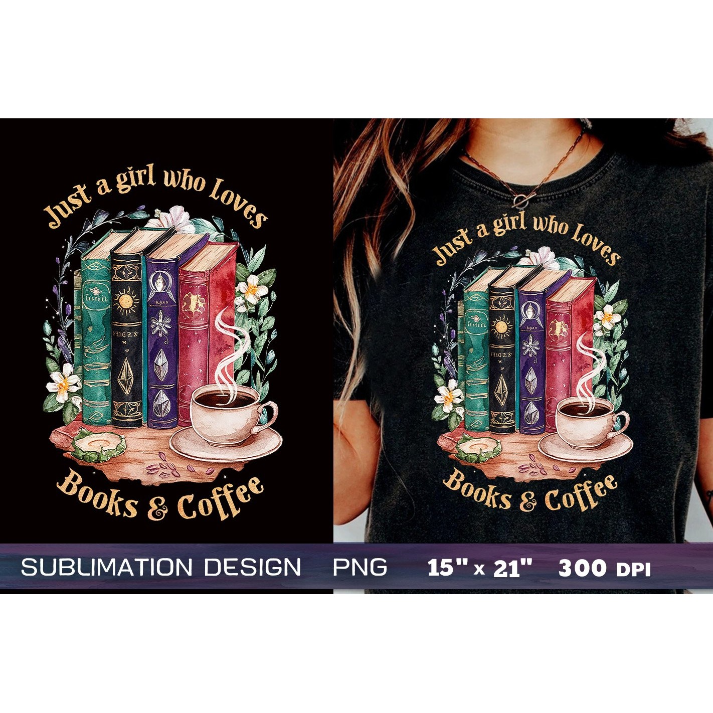 Reading sublimation PNG, Just a girl who loves books 2