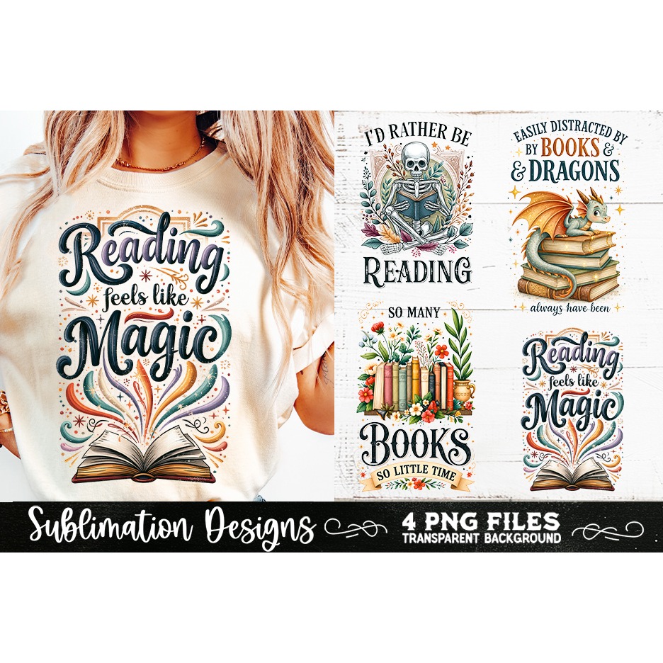 Reading sublimation PNG, Reading 4 PNG, Book Lover PNG (10) 3