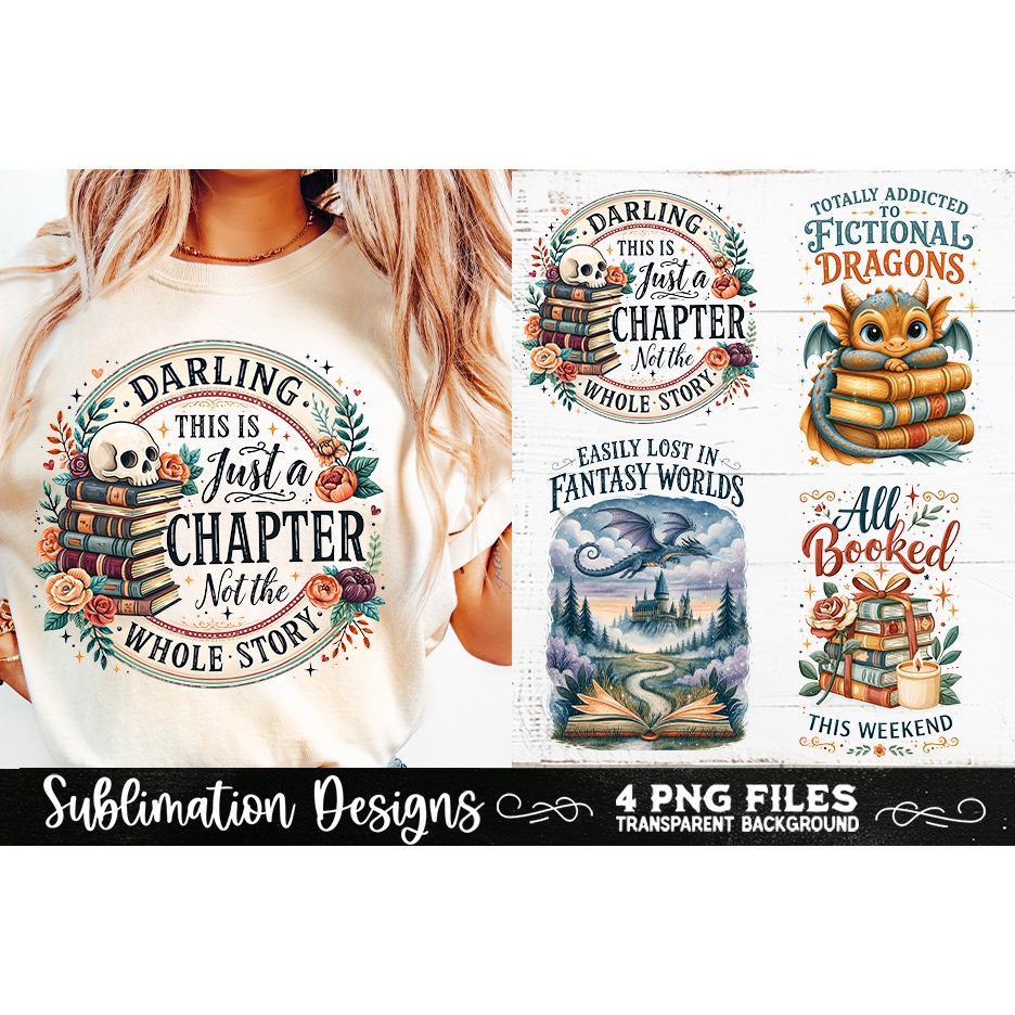 Reading sublimation PNG, Reading 4 PNG, Book Lover PNG (11)