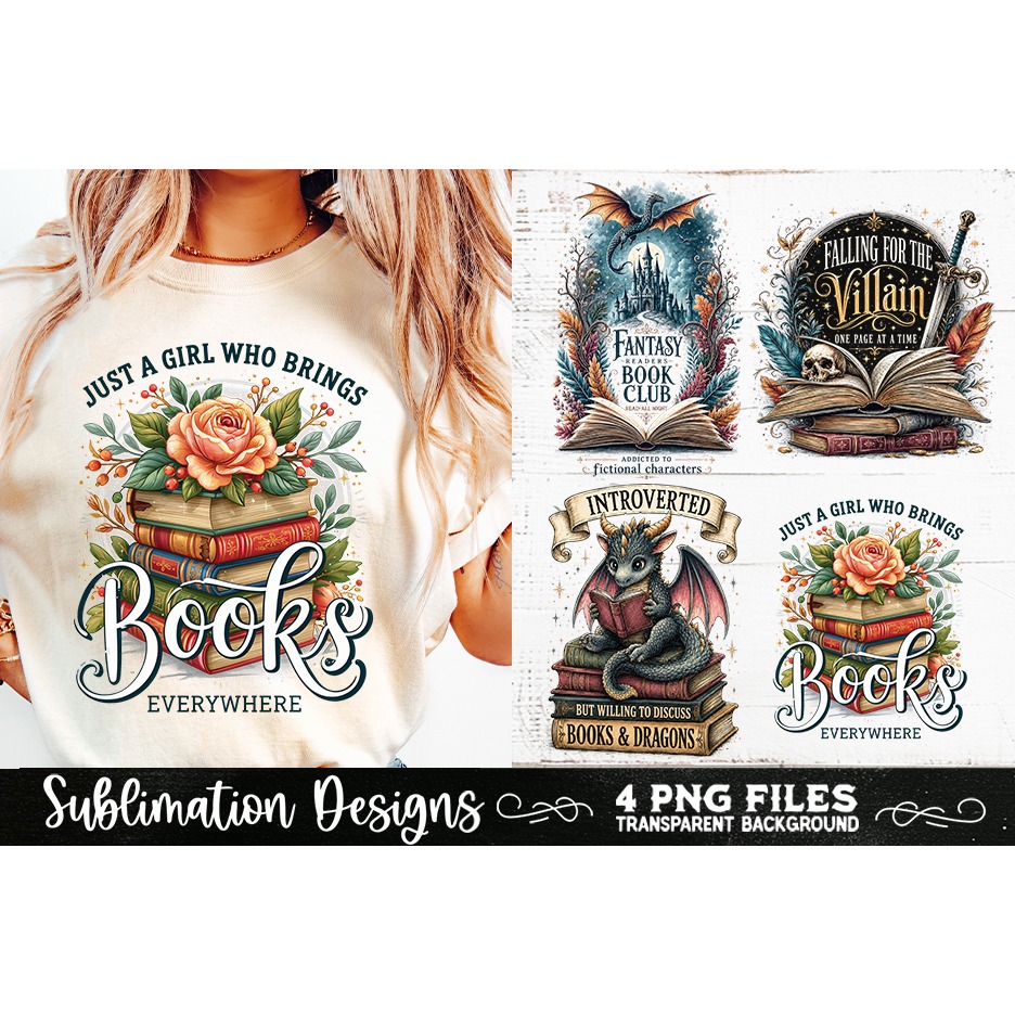 Reading sublimation PNG, Reading 4 PNG, Book Lover PNG (4) 4