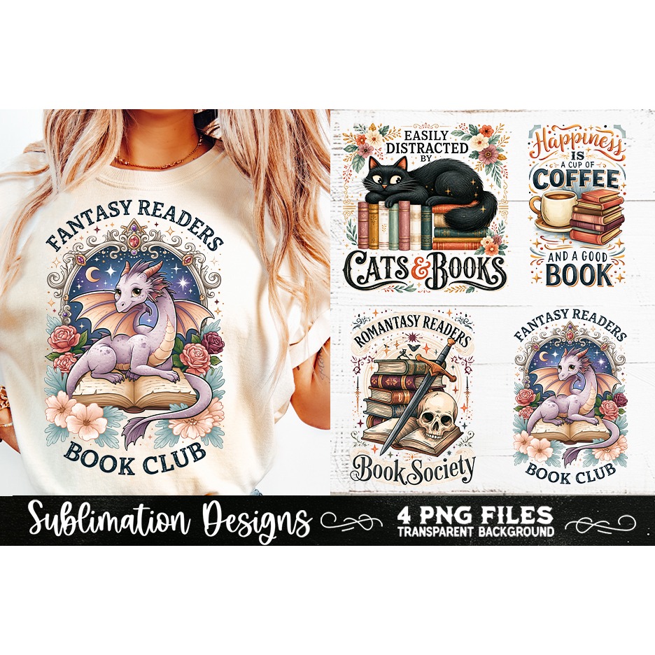 Reading sublimation PNG, Reading 4 PNG, Book Lover PNG (9) 4