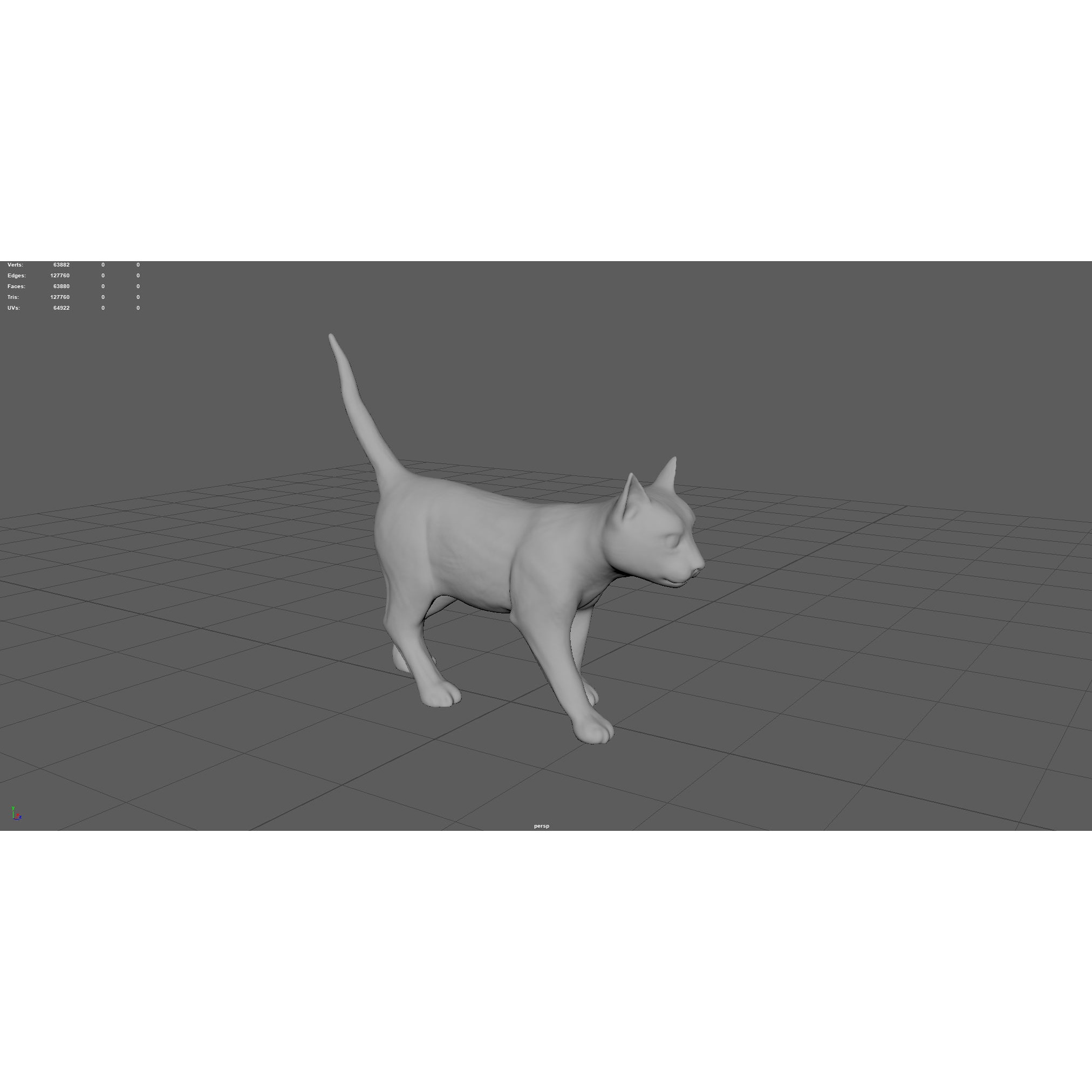 REALISTIC CAT siamese Low-poly 3D model 7