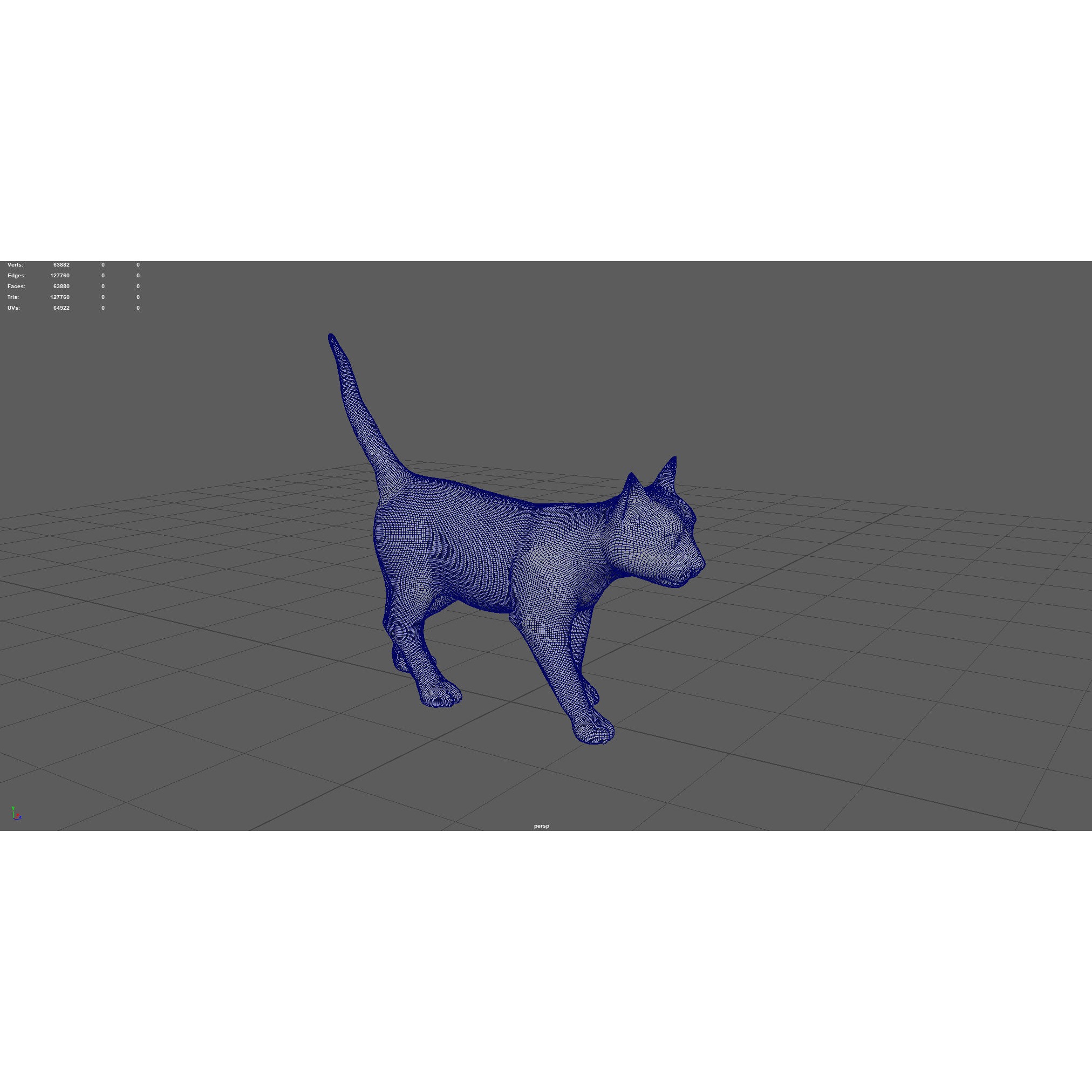 REALISTIC CAT siamese Low-poly 3D model 8