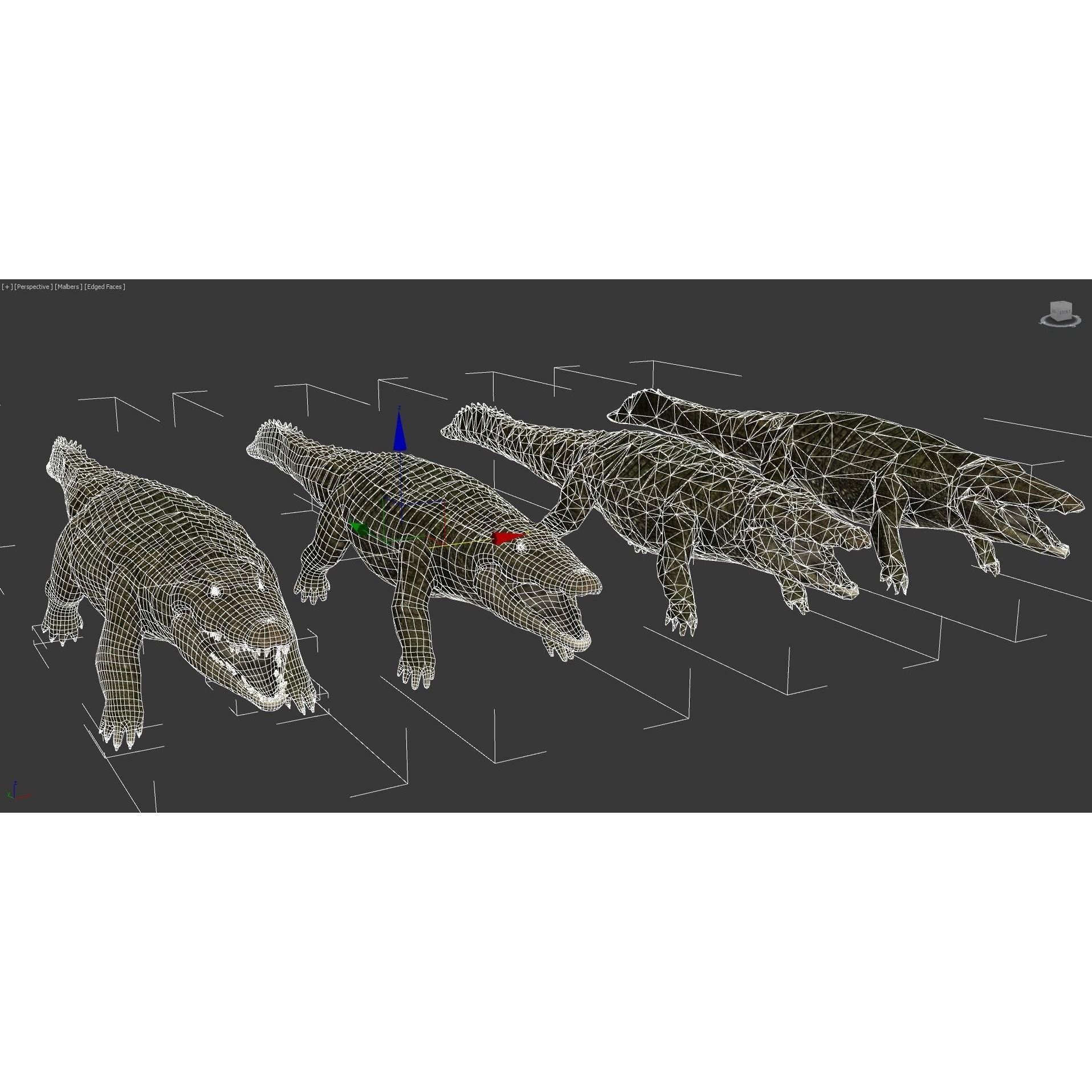 Realistic Crocodile - Alligator Low-poly 3D model 7
