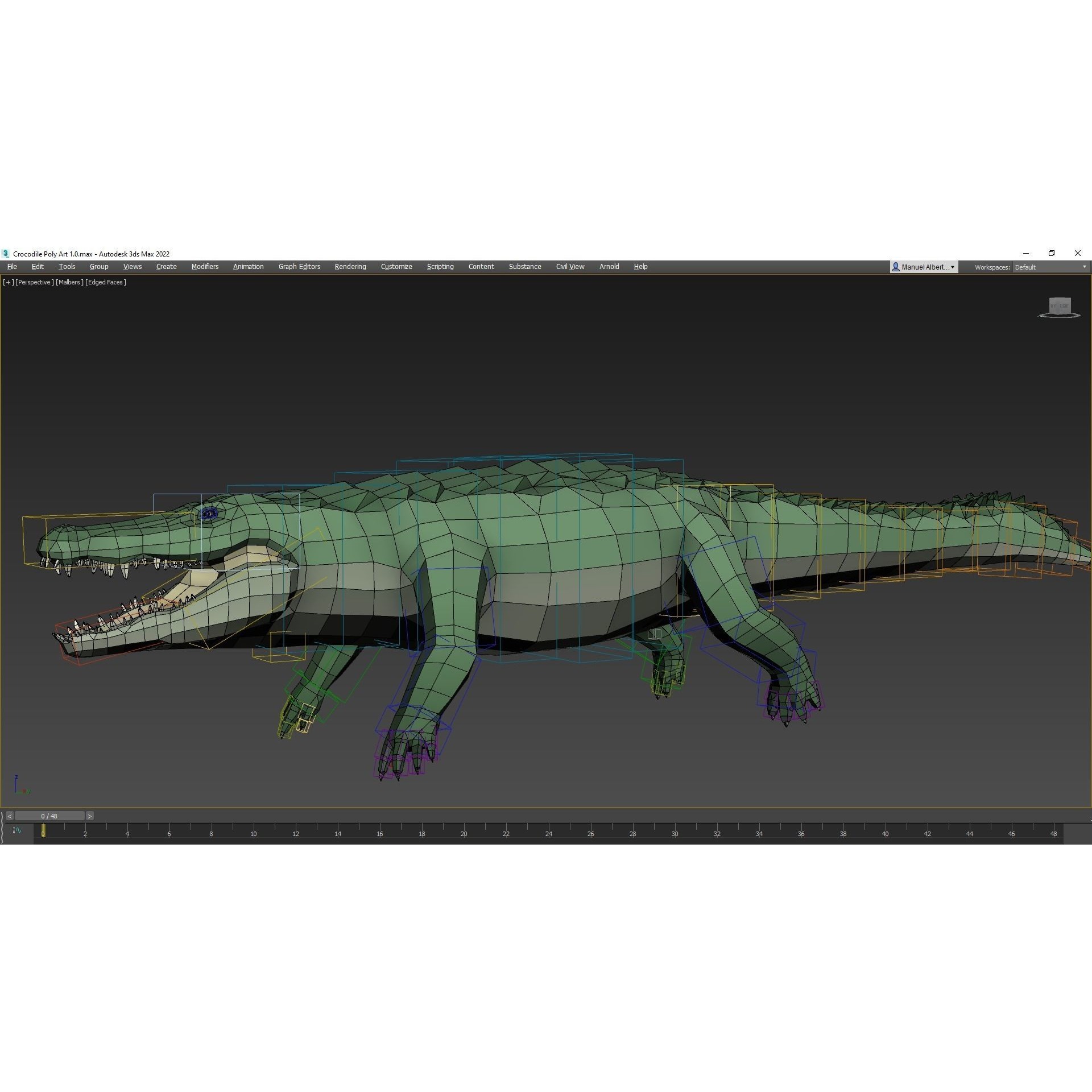 Realistic Crocodile - Alligator Low-poly 3D model 10
