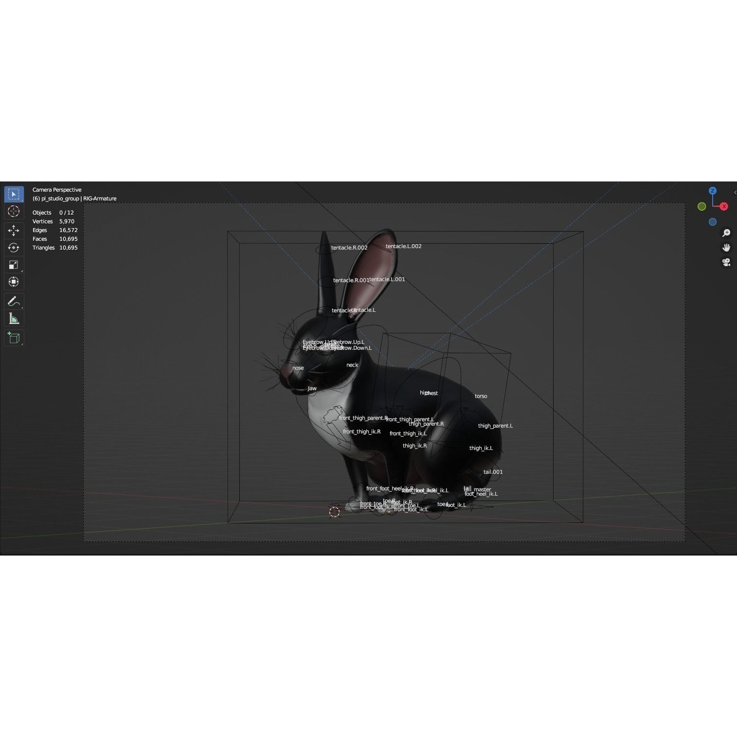 Reallistic Animated Rabbit Low-poly 3D model 10