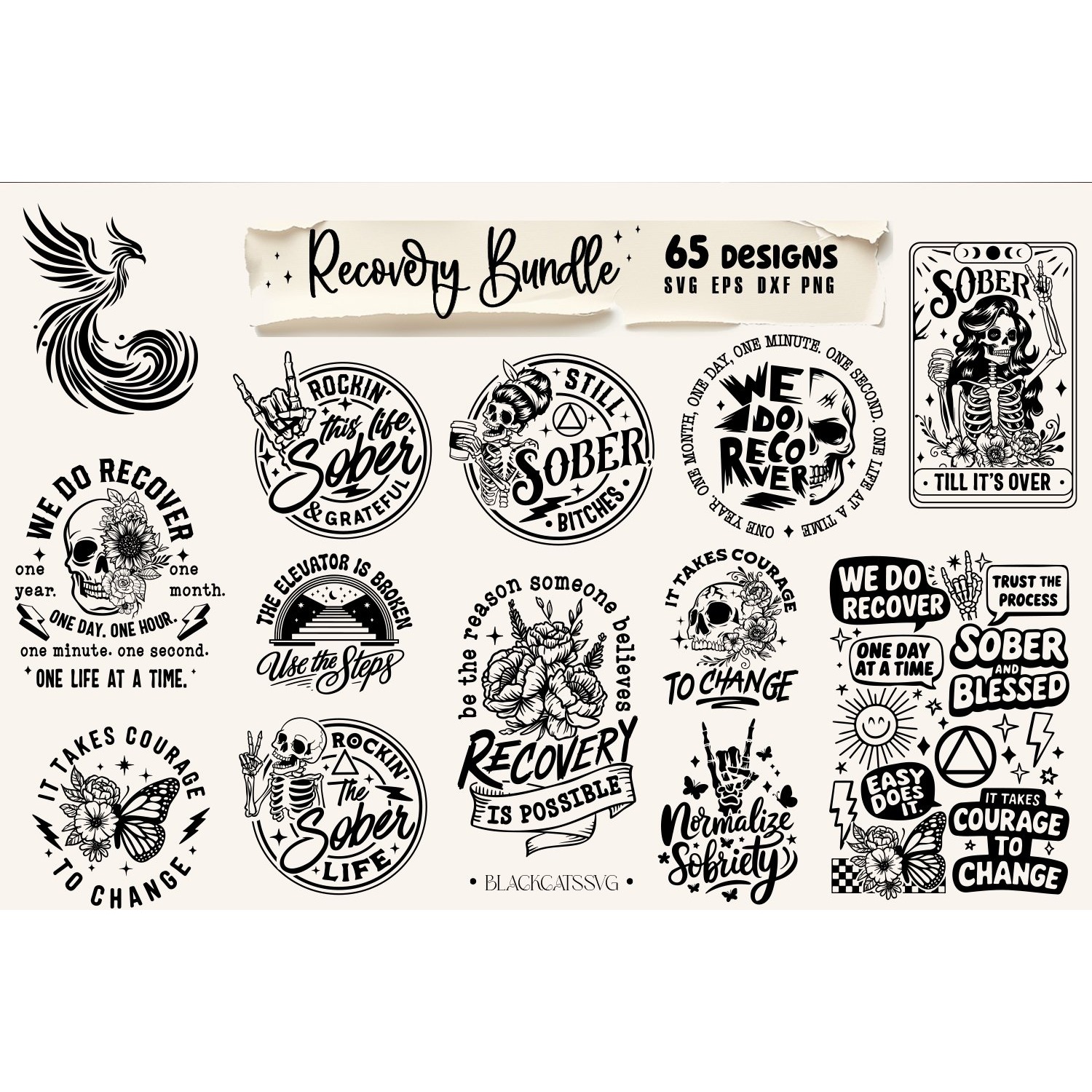 Recovery Bundle 65 designs SVG, Sobriety svg, Addiction svg 3