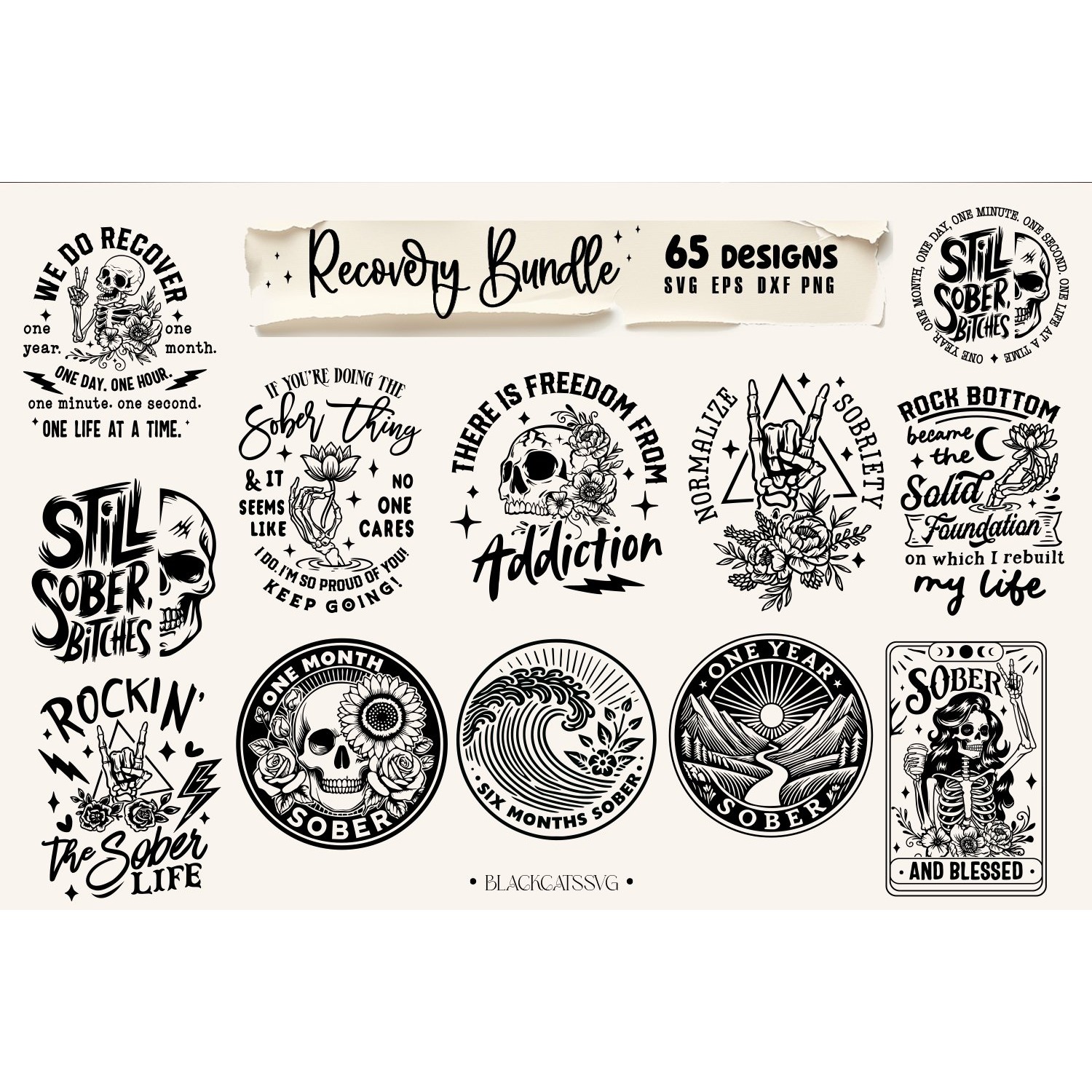 Recovery Bundle 65 designs SVG, Sobriety svg, Addiction svg 4