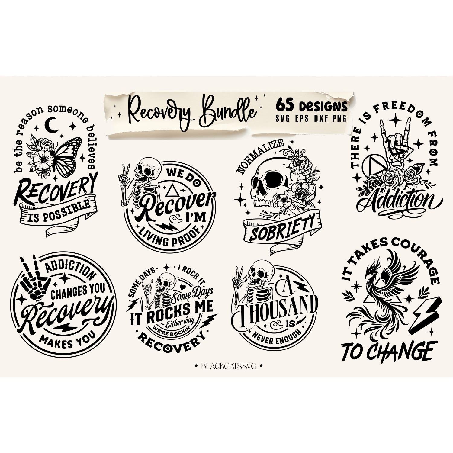 Recovery Bundle 65 designs SVG, Sobriety svg, Addiction svg 6