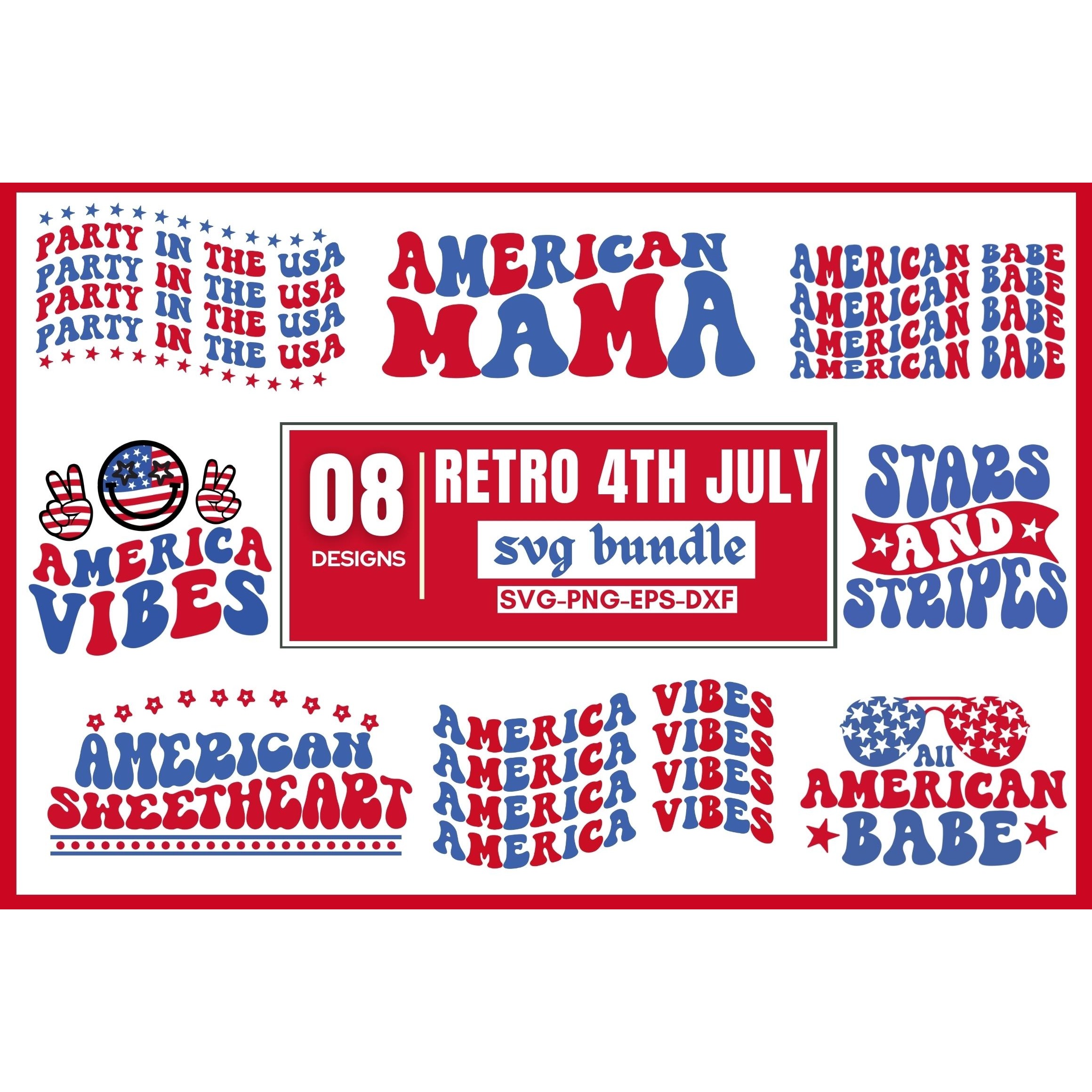 Retro 4th July SVG Bundle