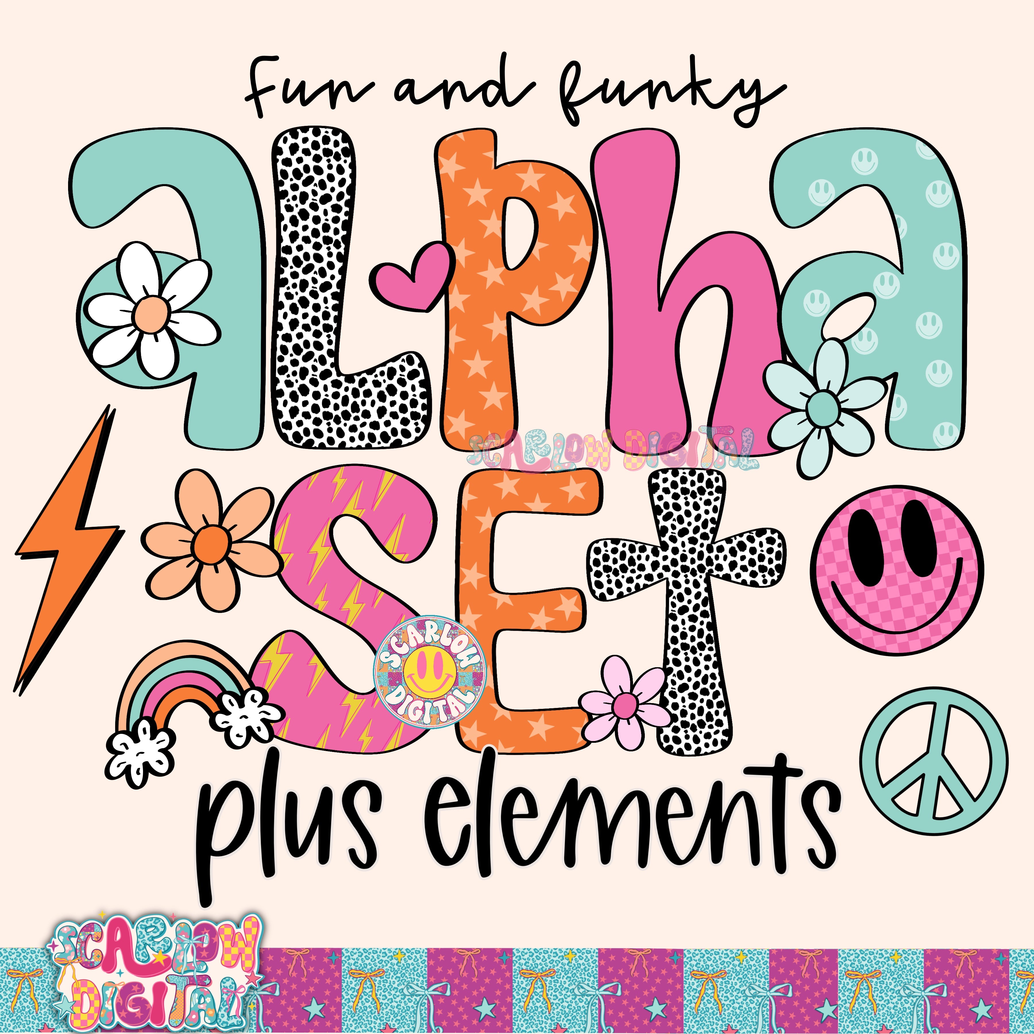 Retro Alpha Set Digital Design 2