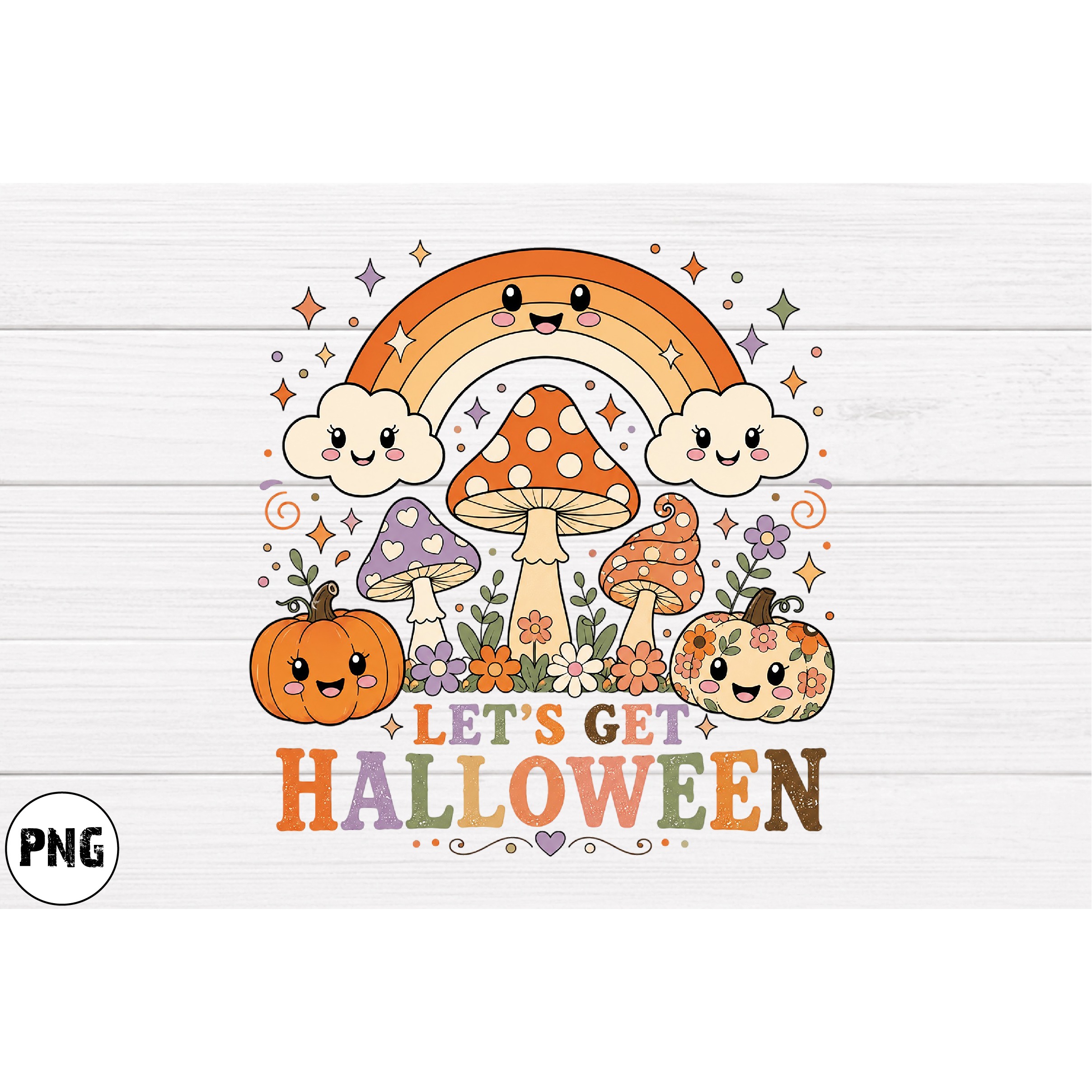 Retro Halloween Sublimation PNG, Ghost Pumpkin Designs (2)