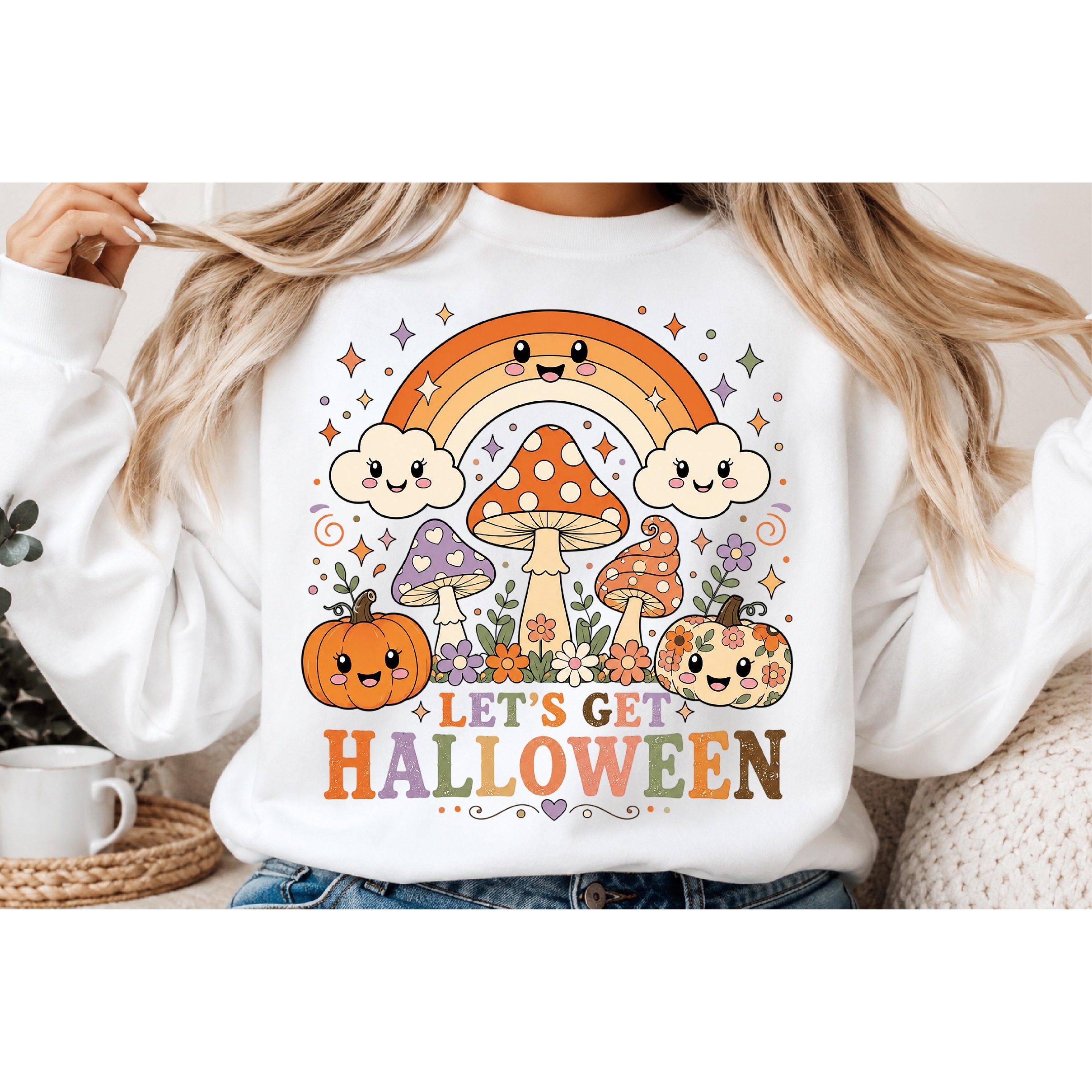 Retro Halloween Sublimation PNG, Ghost Pumpkin Designs (2) 3