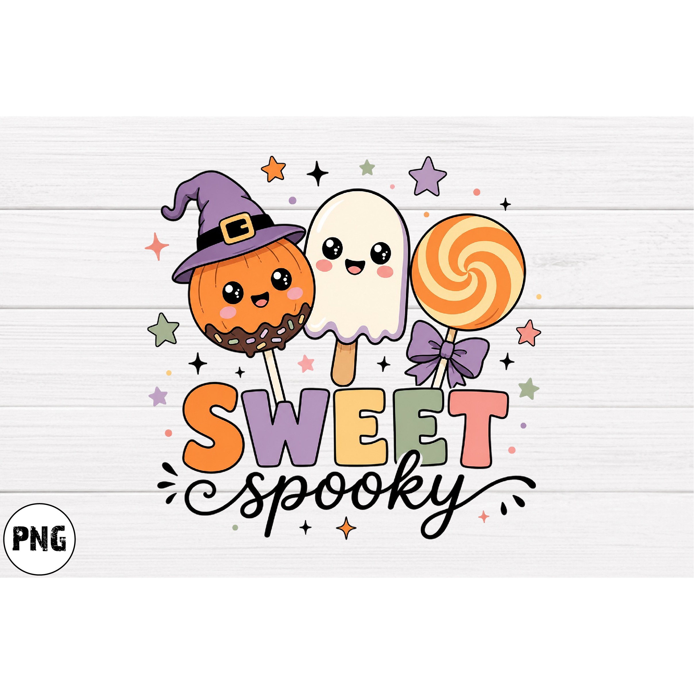 Retro Halloween Sublimation PNG, Ghost Pumpkin Designs (4)