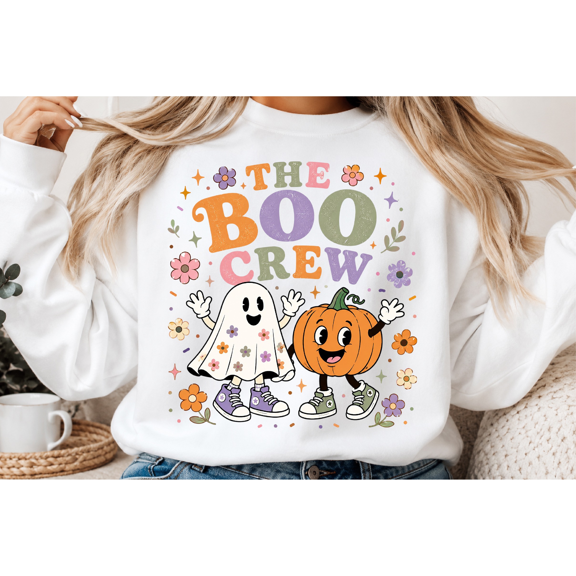 Retro Halloween Sublimation PNG, Ghost Pumpkin Designs (5) 3