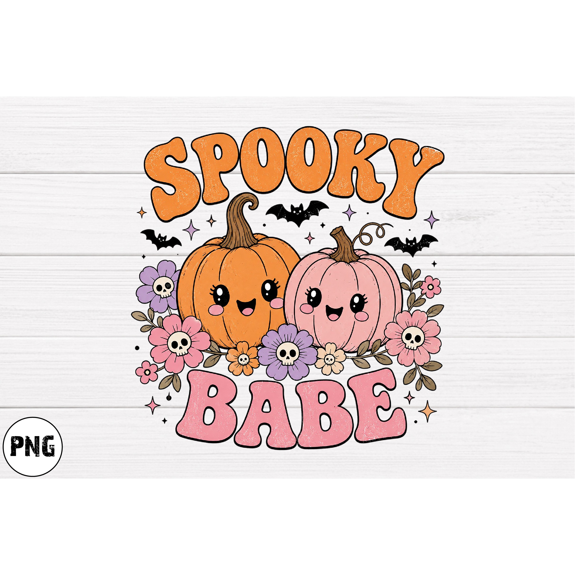 Retro Halloween Sublimation PNG, Ghost Pumpkin Designs (8)