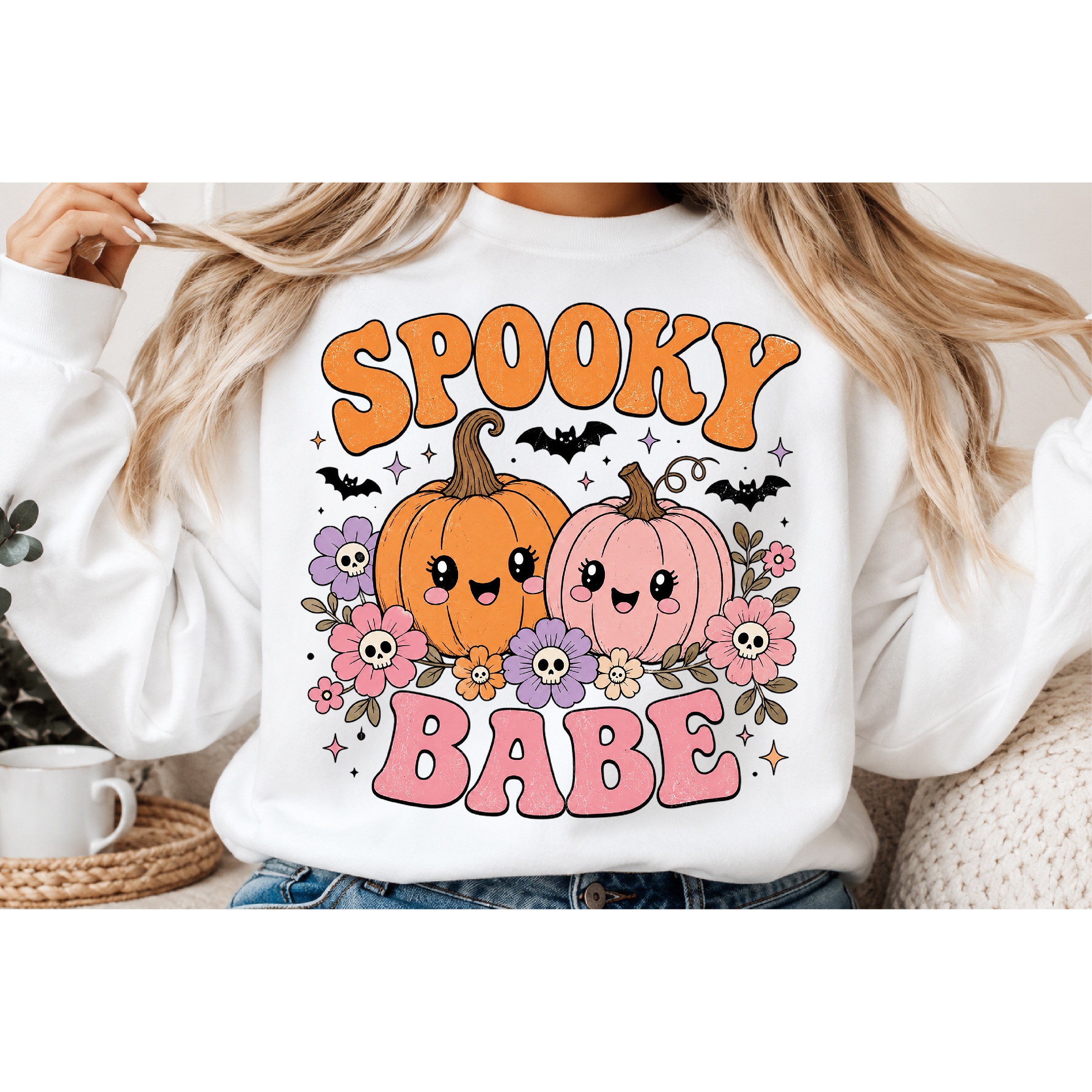 Retro Halloween Sublimation PNG, Ghost Pumpkin Designs (8) 3