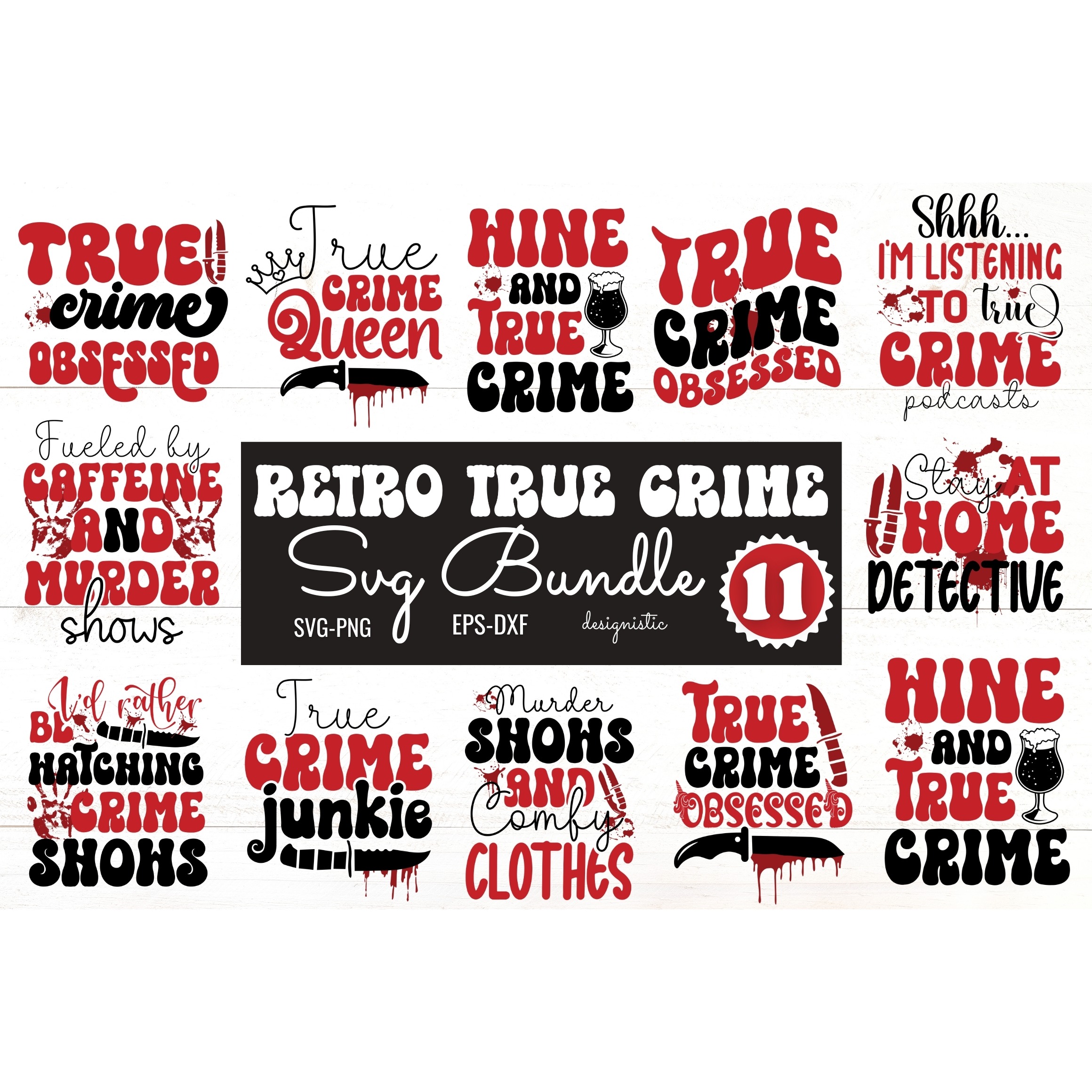 Retro True Crime SVG bundle