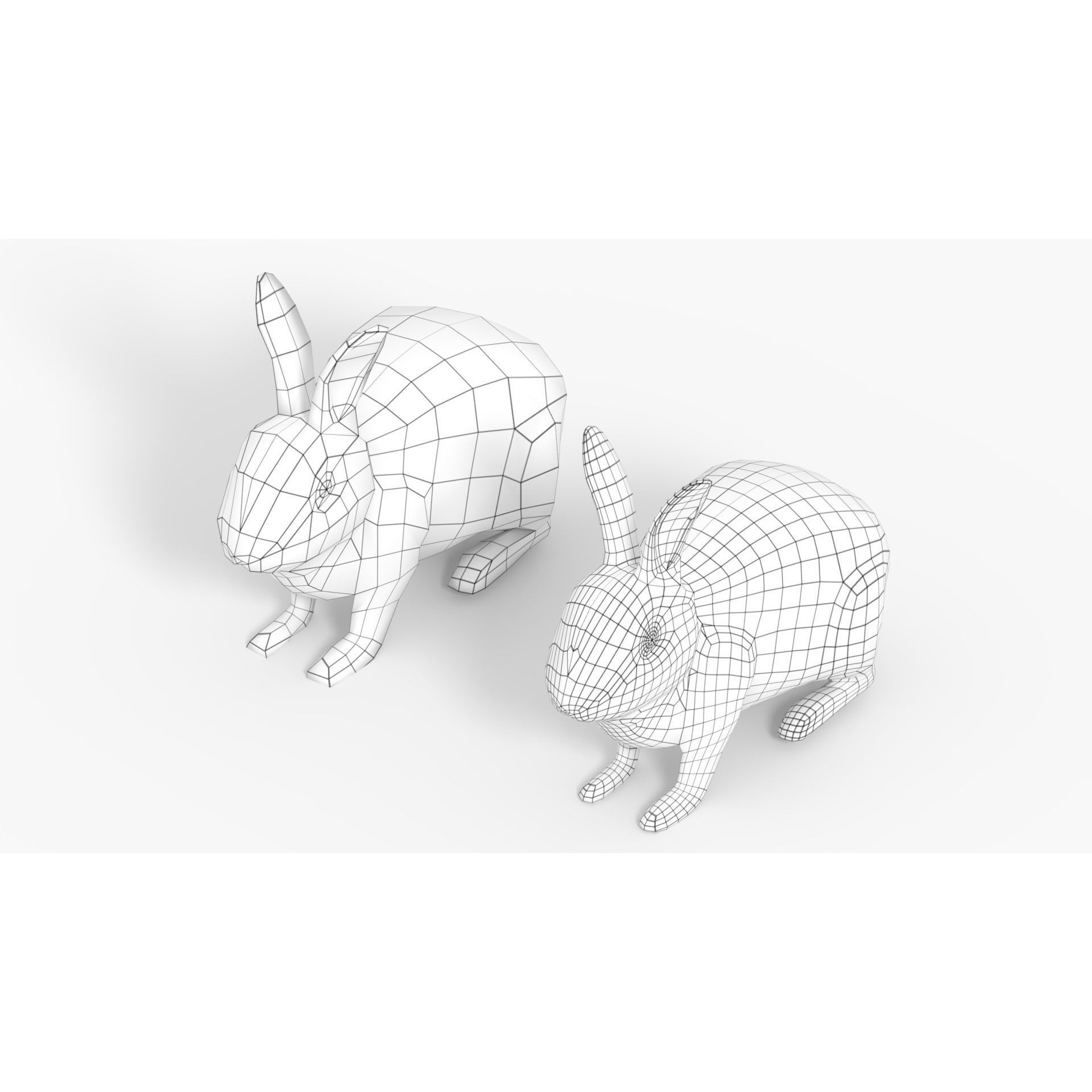 Rigged Rabbit Low-poly 3D model 3