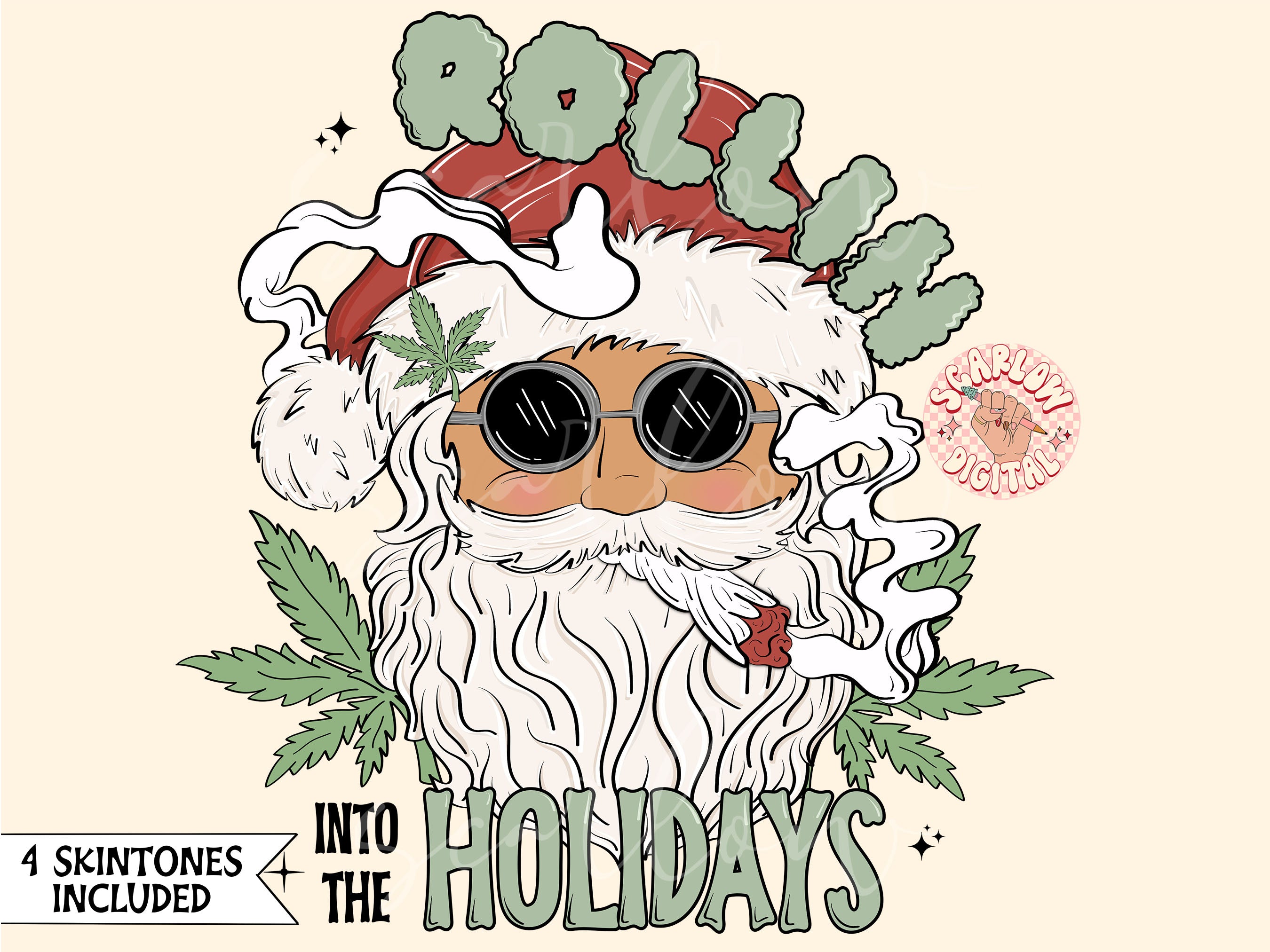 Rollin into the Holidays PNG Digital Design