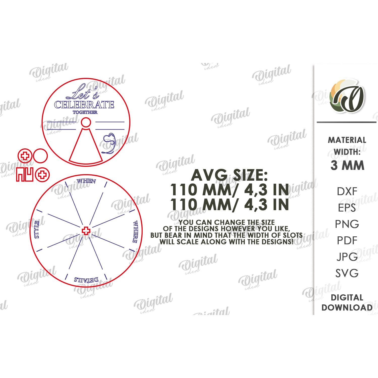 Rotating Circle Invitation Laser Cut. Party Invitation SVG 2