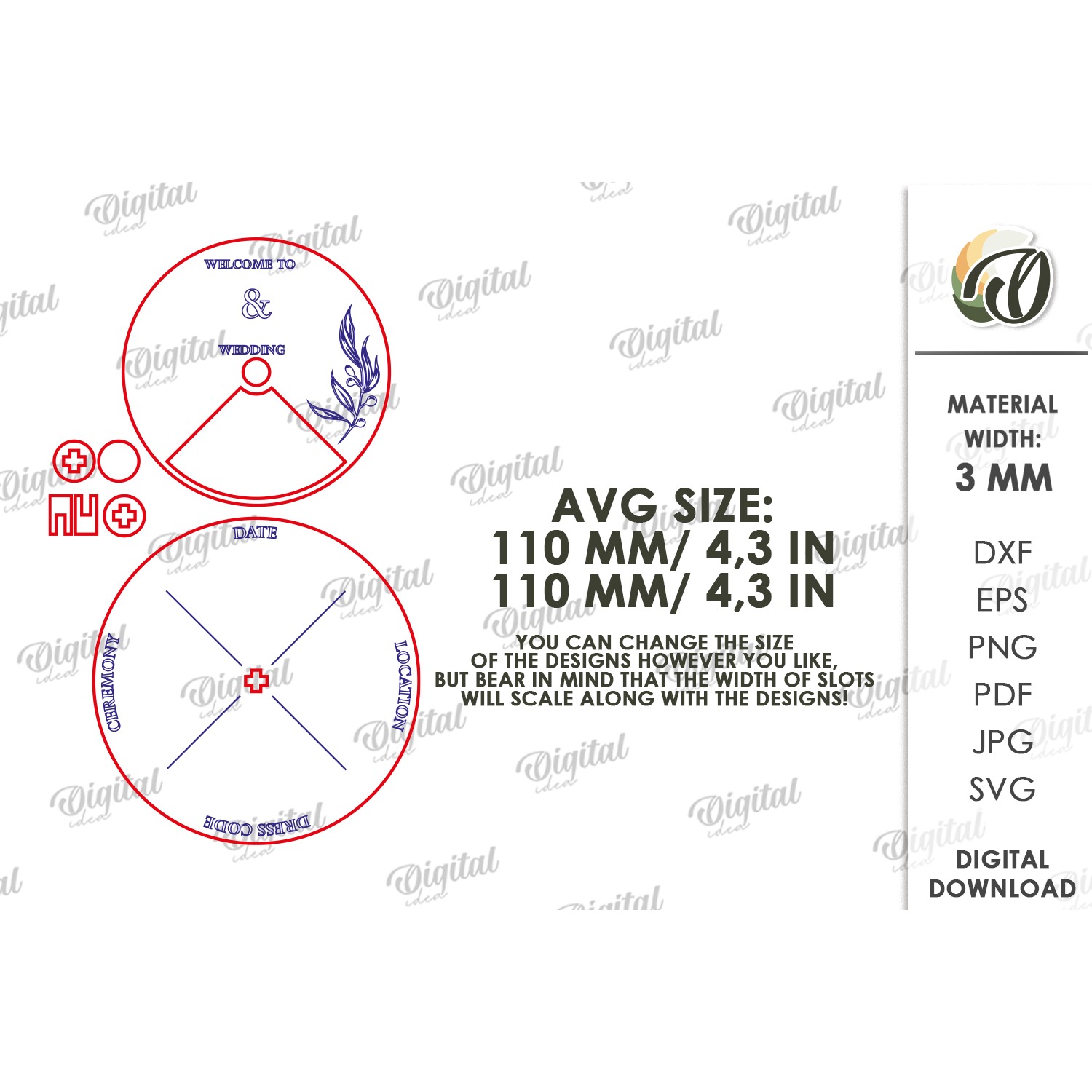Rotating Circle Invitation Laser Cut. Wedding Invitation SVG 2