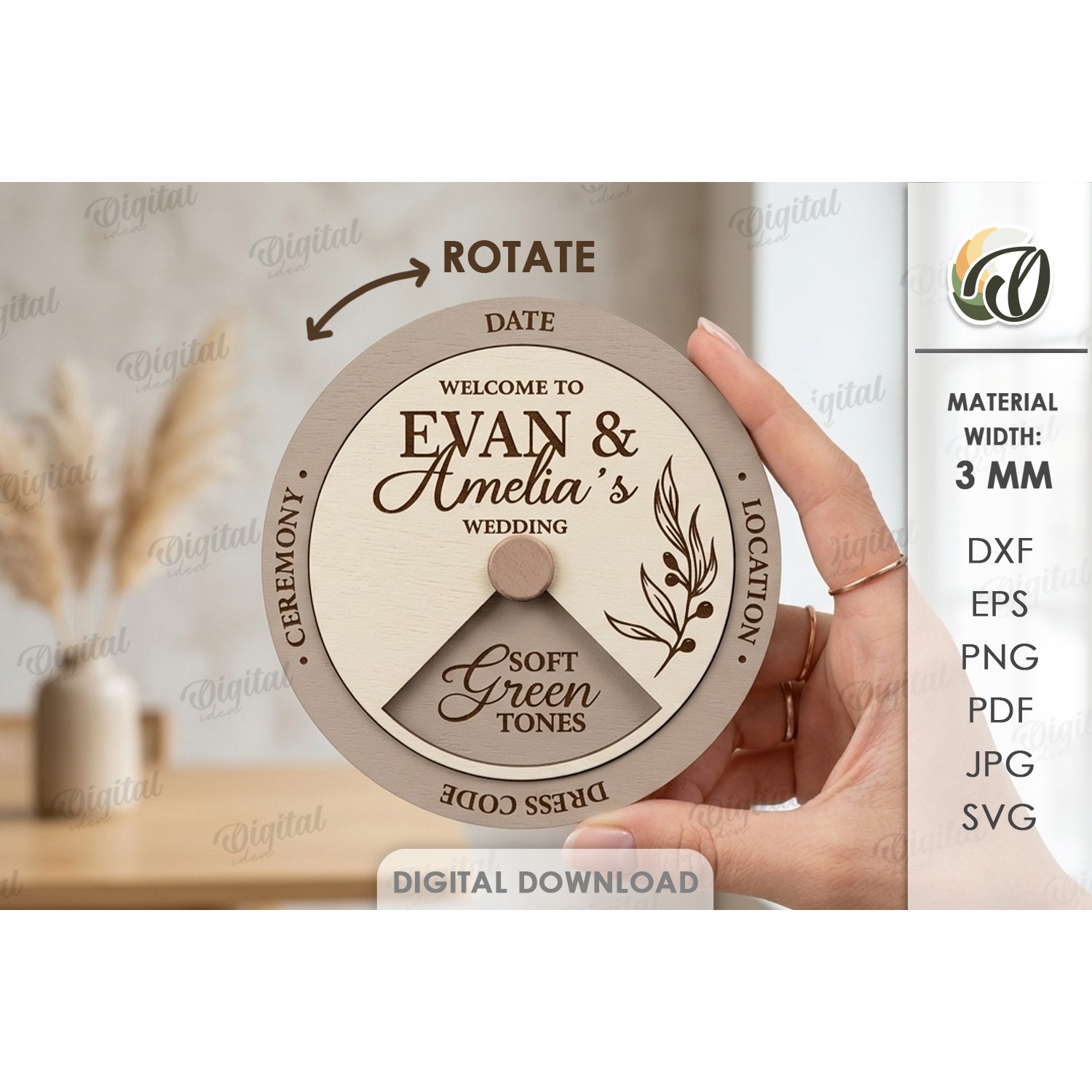 Rotating Circle Invitations Bundle Laser Cut. Invitation SVG 11