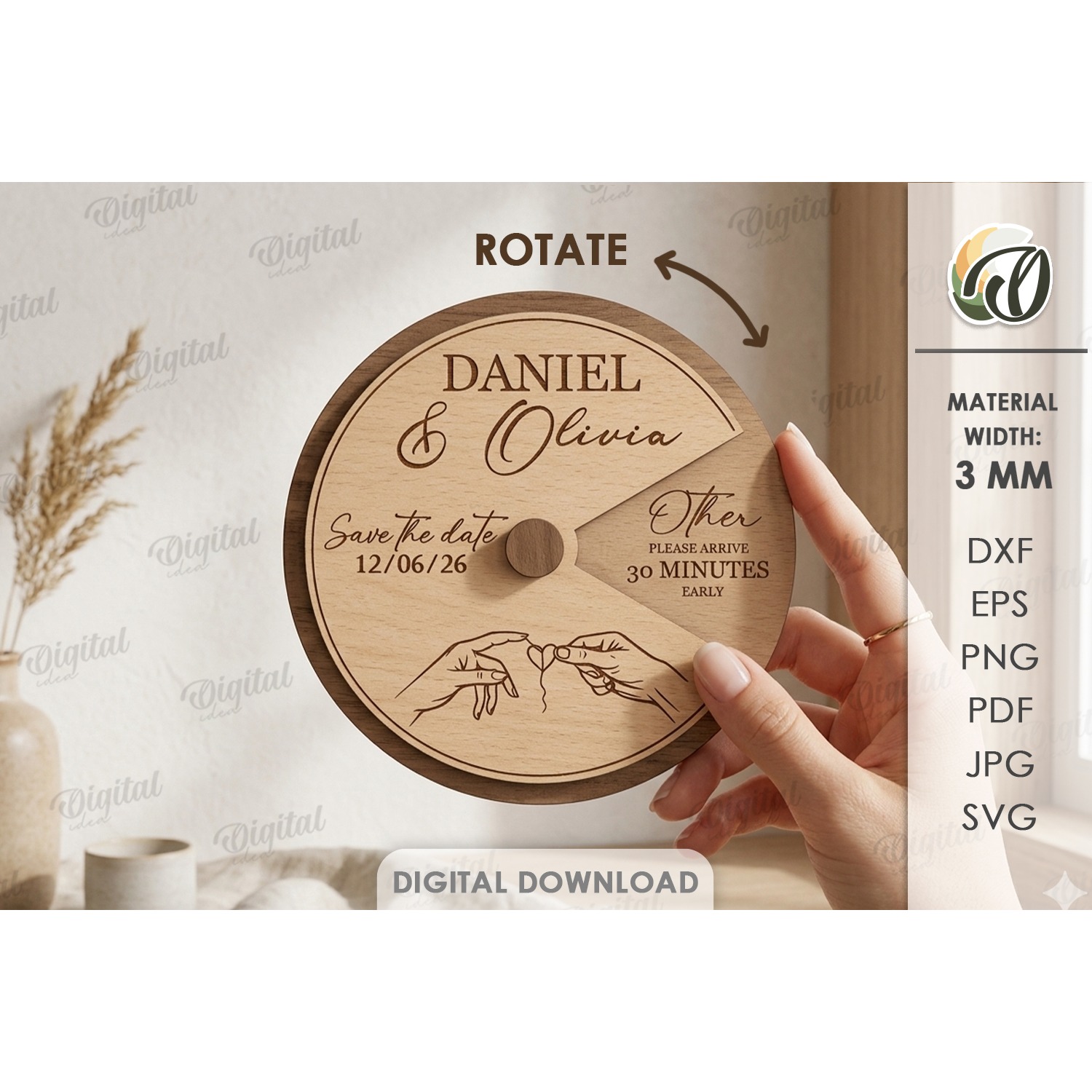 Rotating Circle Invitations Bundle Laser Cut. Invitation SVG 13